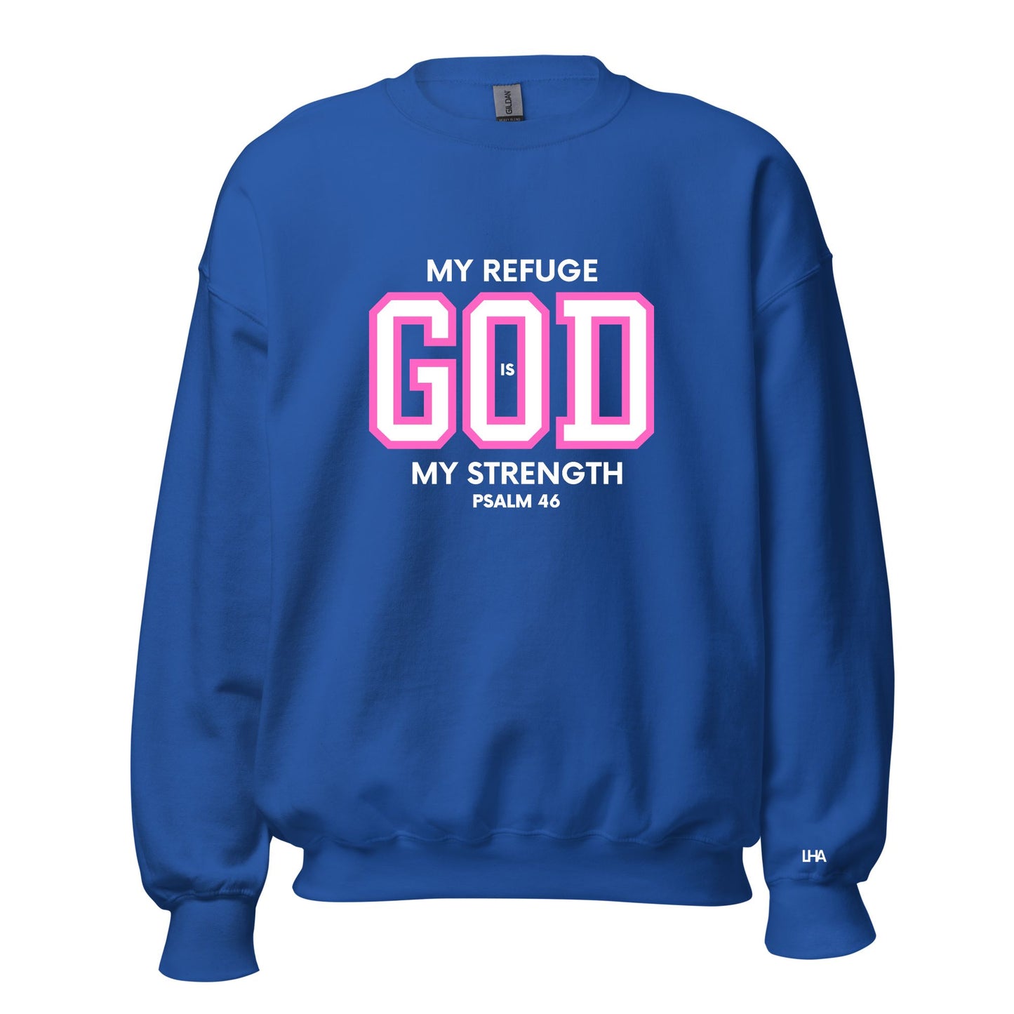 Sweatshirt - God is My Refuge - Pinks
