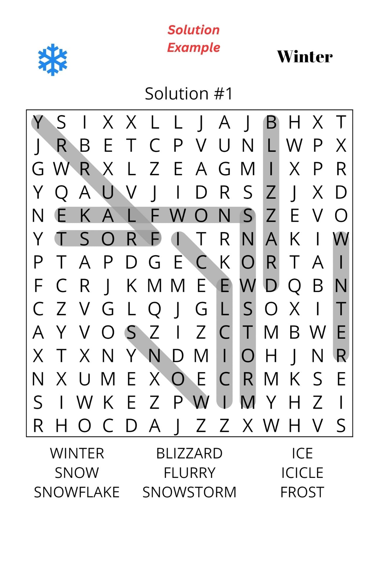 Word Search - Winter (Paperback)