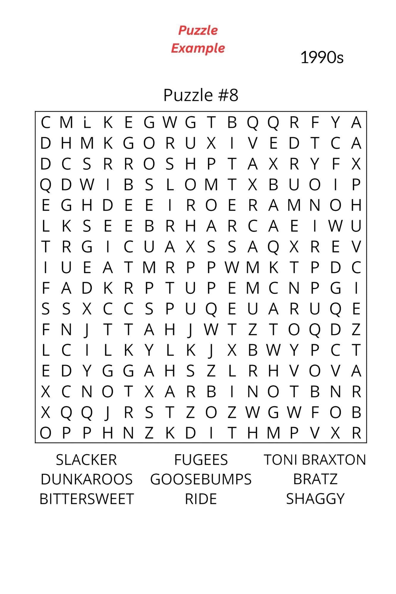 Word Search - Back To The 90s (Paperback)