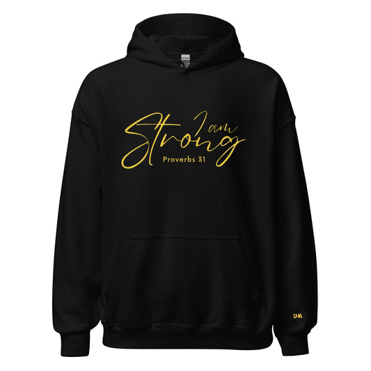 Hoodie - Proverbs 31 - I am Strong - GOLD FOIL