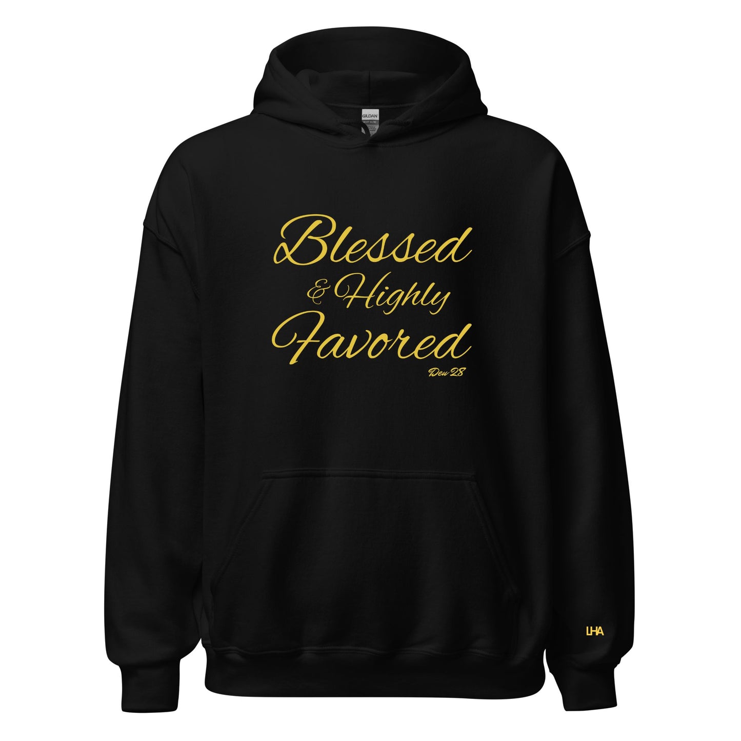 Hoodie - Blessed AHF - Cursive - GOLD FOIL
