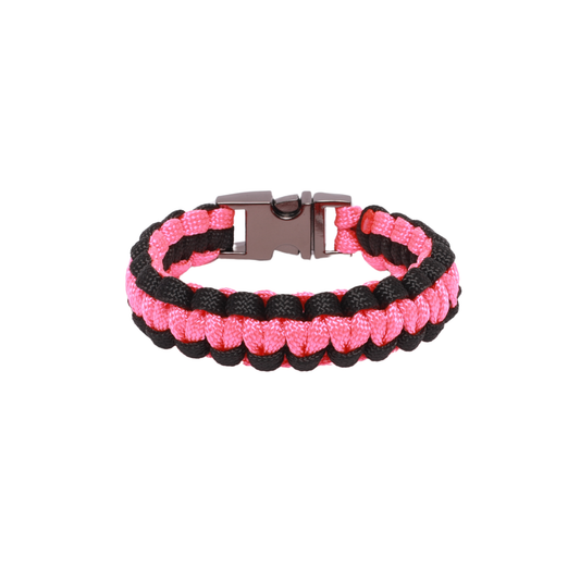 Paracord Bracelet - Cobra Style - Neon Pink/ Black Color