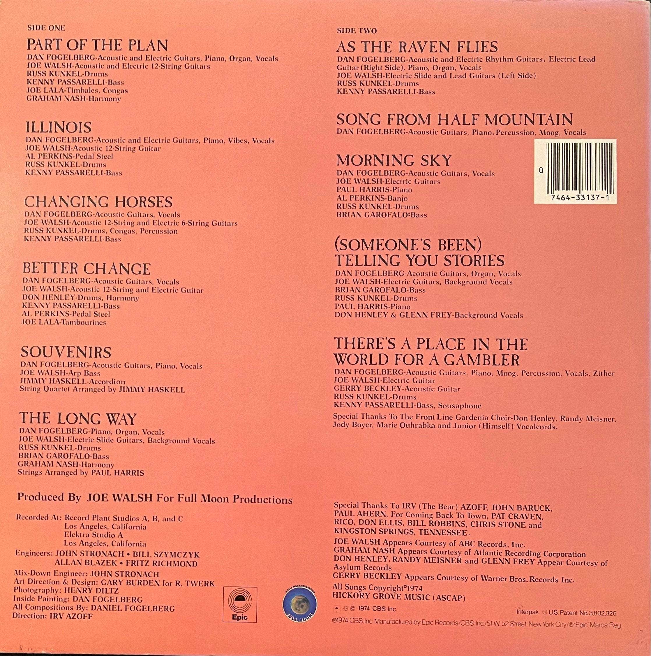 Vintage Vinyl - Dan Fogelberg - Souvenirs – Rock - Pop - 1975 - Epic Records - VG+