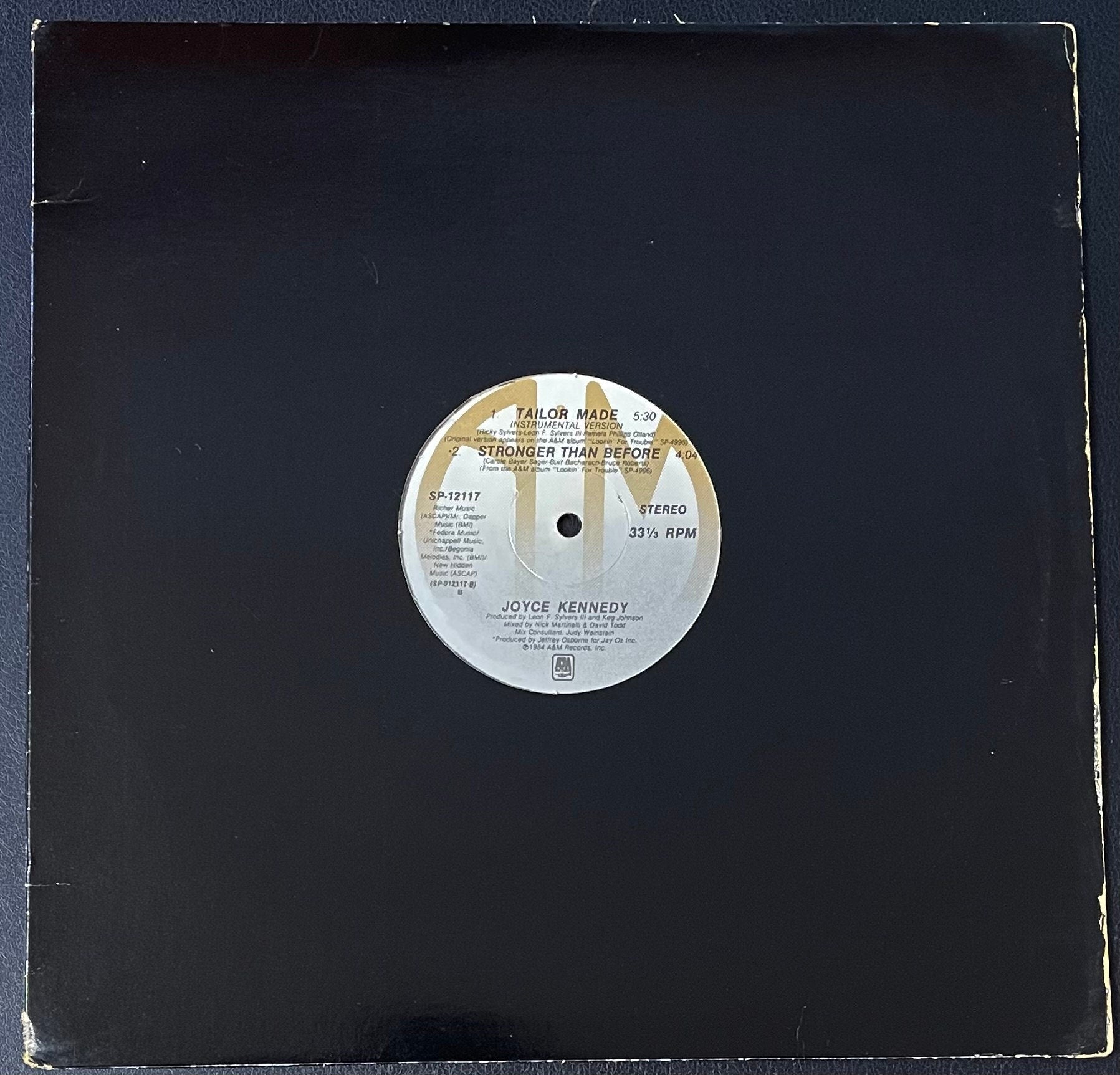 Joyce Kennedy - Tailor Made / Stronger Than Before – A&M Records – 1984 - Electro-Funk Soul - 12" Vinyl