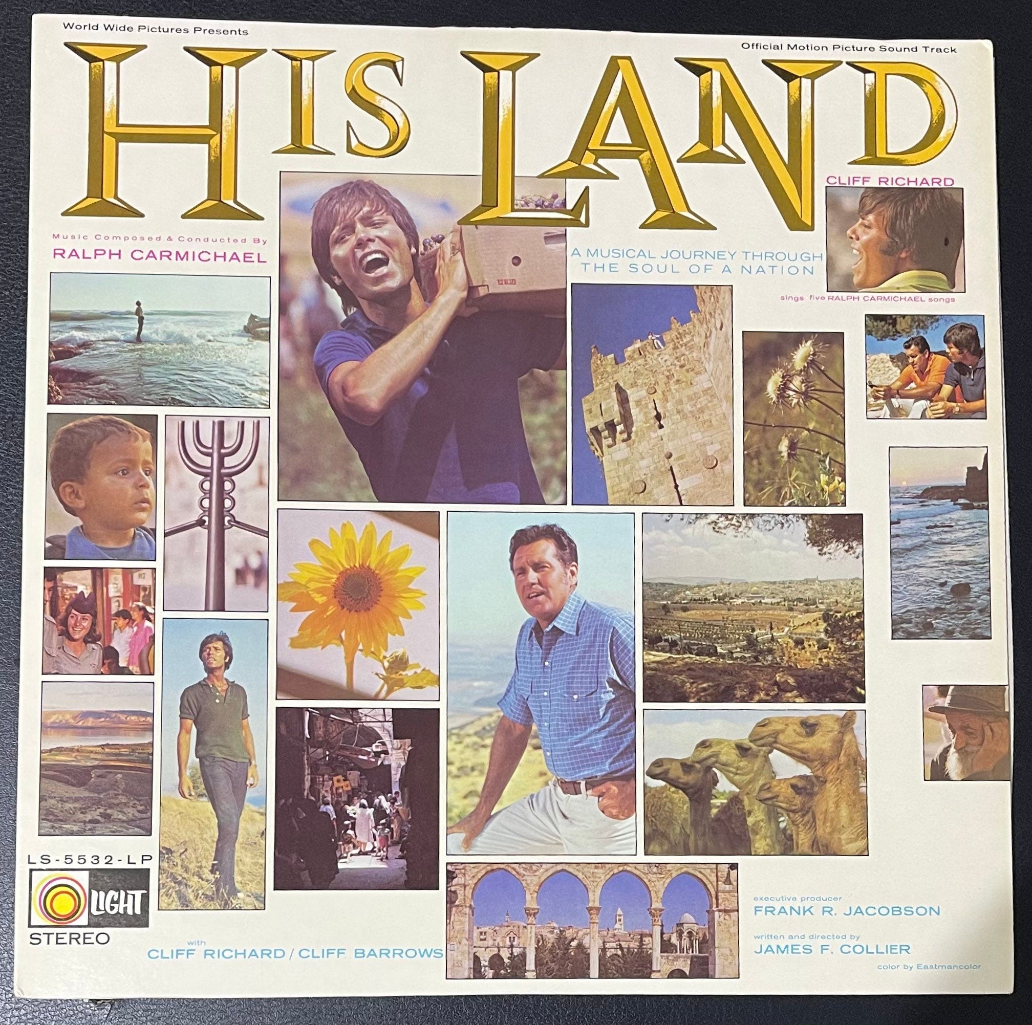 Vintage Vinyl - Cliff Richard and Ralph Carmichael –His Land - Religious – 1970 - Light Records - Stereo LS-5532-LP - VG+ / Vinyl Album