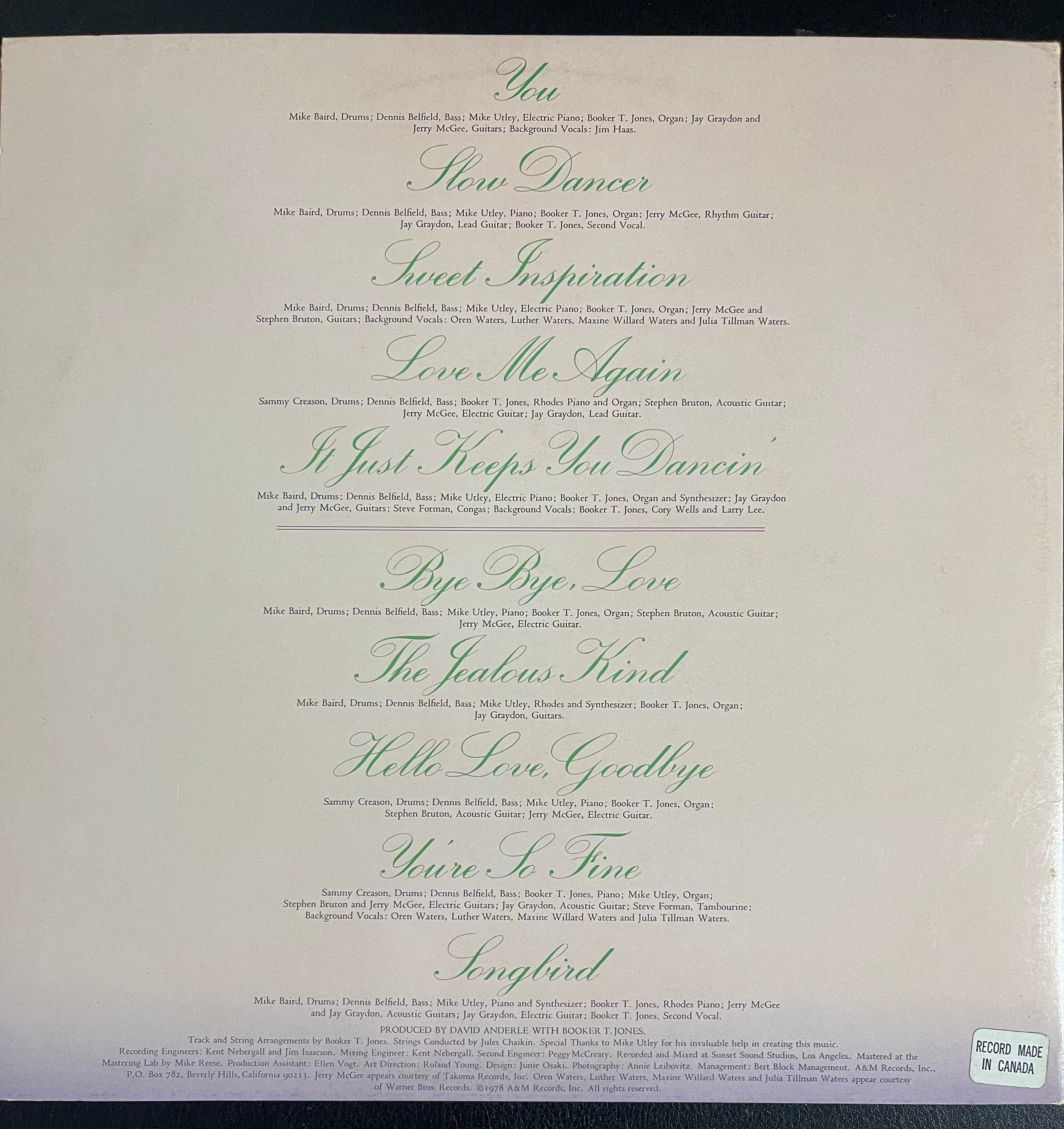 Vintage Vinyl - Rita Coolidge - Love Me Again - Pop/Rock - A&M Records - 1978 - VG+