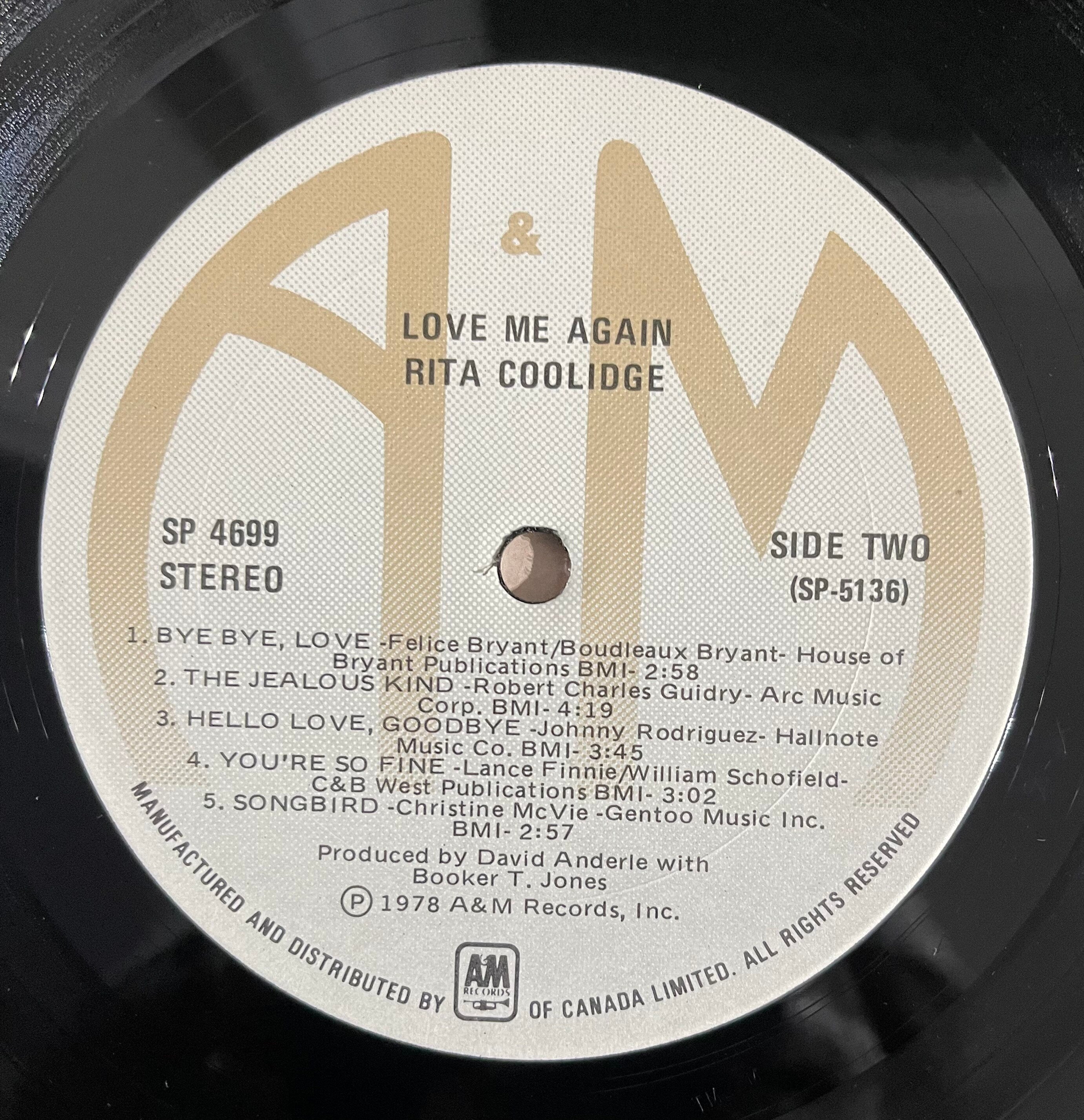 Vintage Vinyl - Rita Coolidge - Love Me Again - Pop/Rock - A&M Records - 1978 - VG+