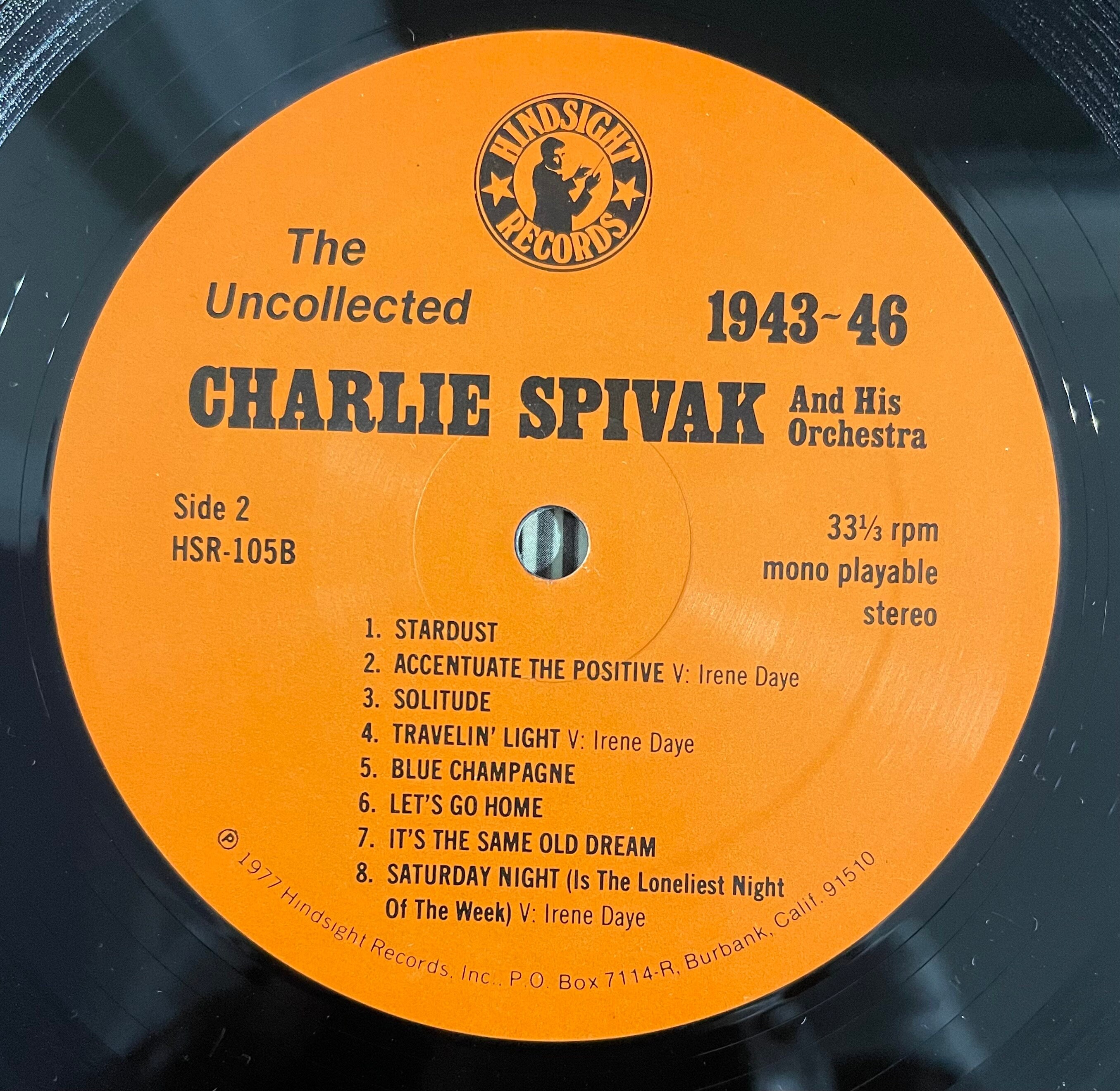 Vintage Vinyl - Charlie Spivak and His Orchestra - The Uncollected Charlie Spivak - 1943-1946 - Jazz - Easy Listening - VG+