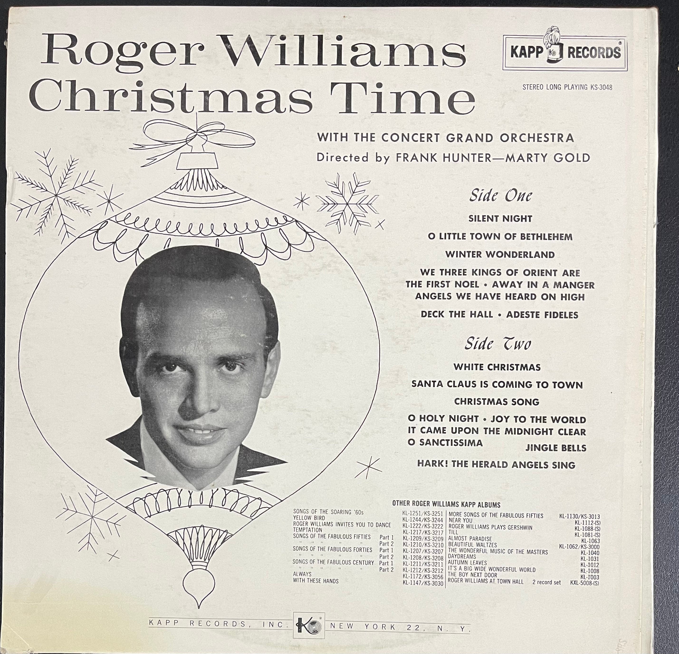 Vintage Vinyl - Roger Williams - Christmas Time - Holiday - 1959 - VG+