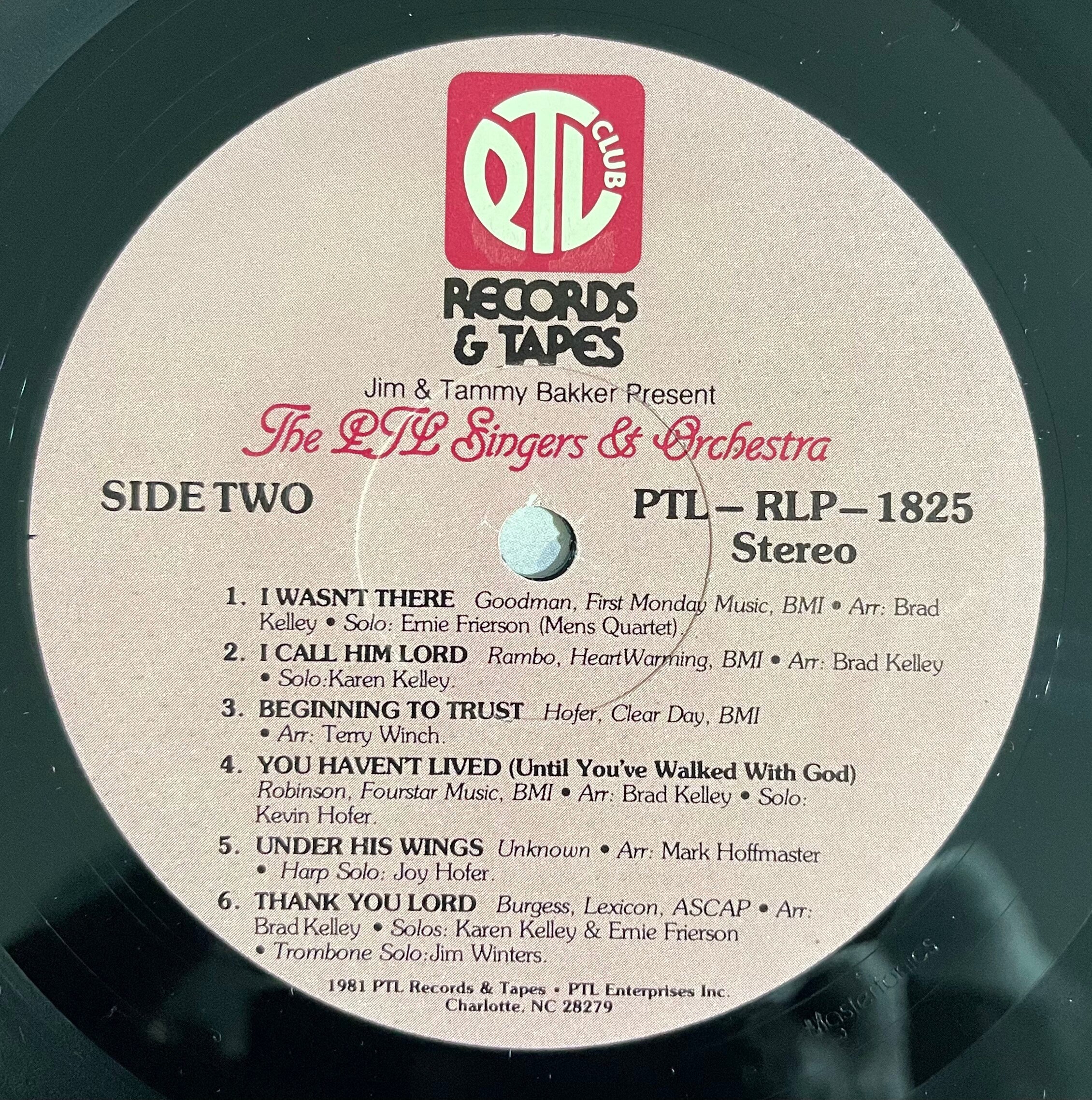 Vintage Vinyl - Jim and Tammy Bakker Present -The PTL Singers and Orchestra - 1981 - PTL Club Records - VG+ / Vinyl Album