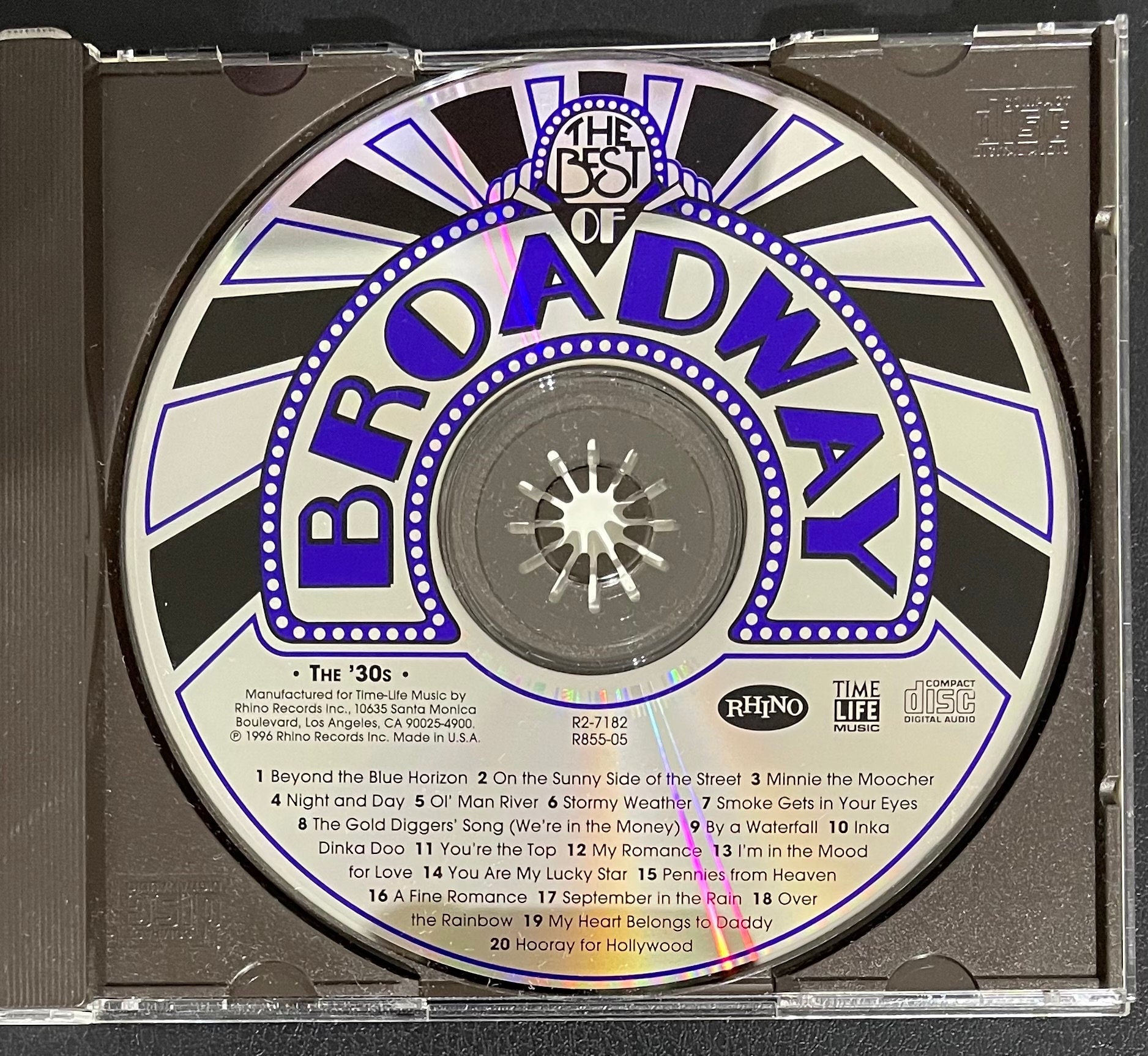 Vintage CD - The Best of Broadway - The 30s, 40s, and 50s - Variety -  1996 - Stage/Screen - Rhino Records - VG+