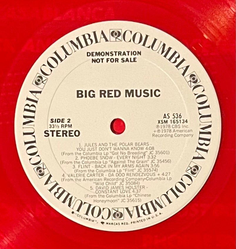 Vintage Vinyl - Various Artists - Big Red Music - RED VINYL Promo- Pop/Rock - Columbia Records - 1978 - VG+