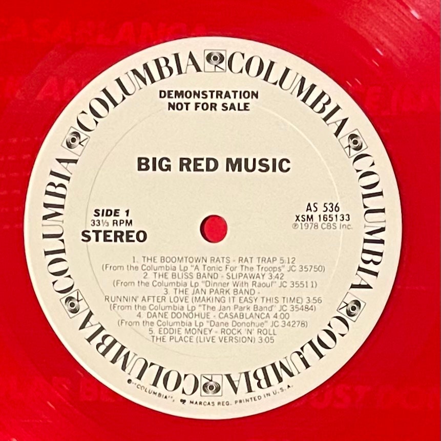 Vintage Vinyl - Various Artists - Big Red Music - RED VINYL Promo- Pop/Rock - Columbia Records - 1978 - VG+