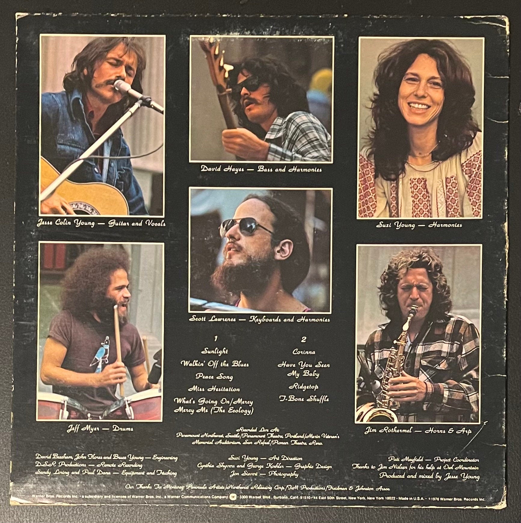 Vintage Vinyl - Jesse Colin Young - On The Road - Rock/Blues/Funk - Warner Bros Records - 1976 - VG+