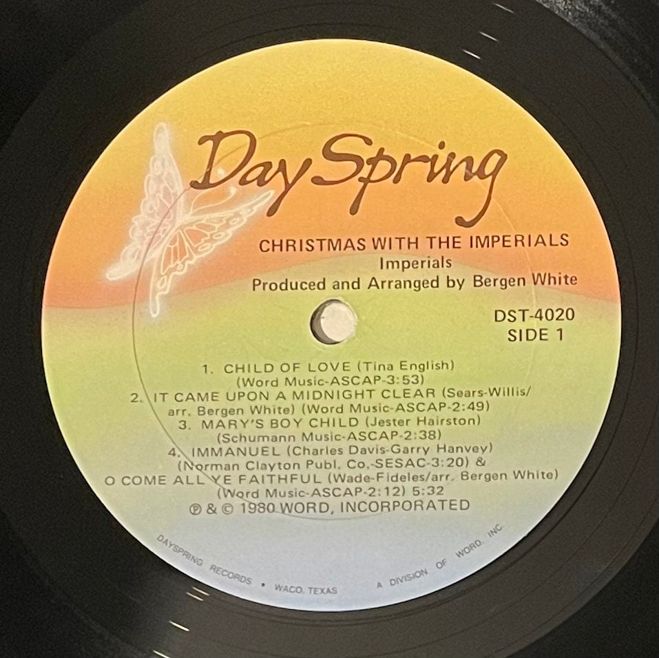 Vintage Vinyl - Imperials - Christmas with The Imperials - Pop/Holiday/Gospel - Day Spring Records - 1980 - VG+