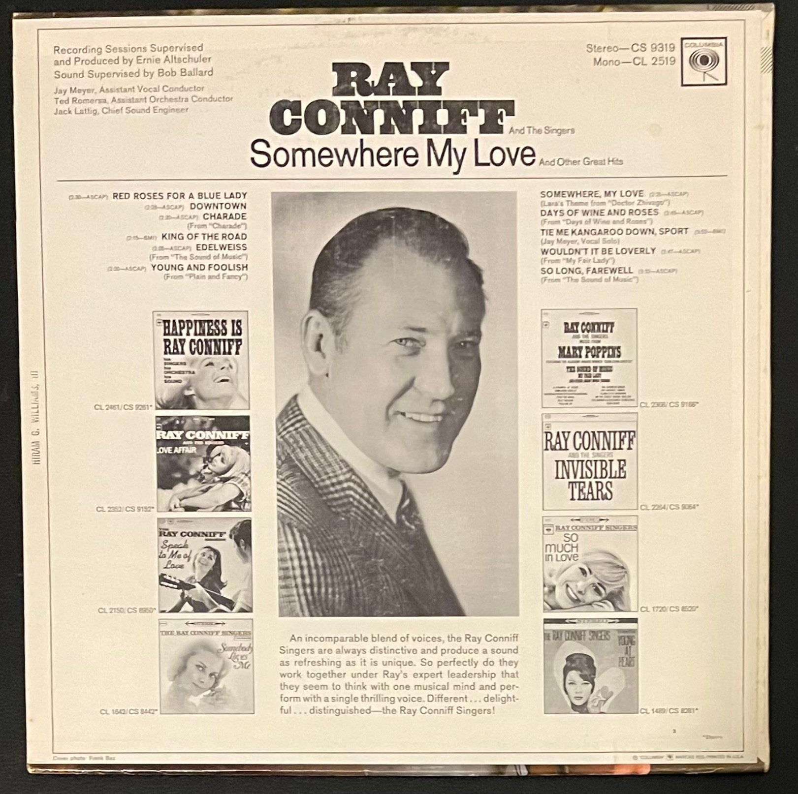 Vintage Vinyl - Ray Coniff and The Singers - Somewhere My Love - 1966 - Jazz/Pop/ Easy Listening - Columbia Records - VG+