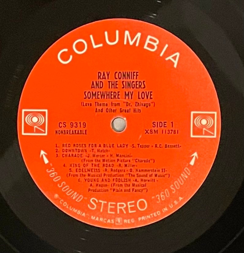 Vintage Vinyl - Ray Coniff and The Singers - Somewhere My Love - 1966 - Jazz/Pop/ Easy Listening - Columbia Records - VG+