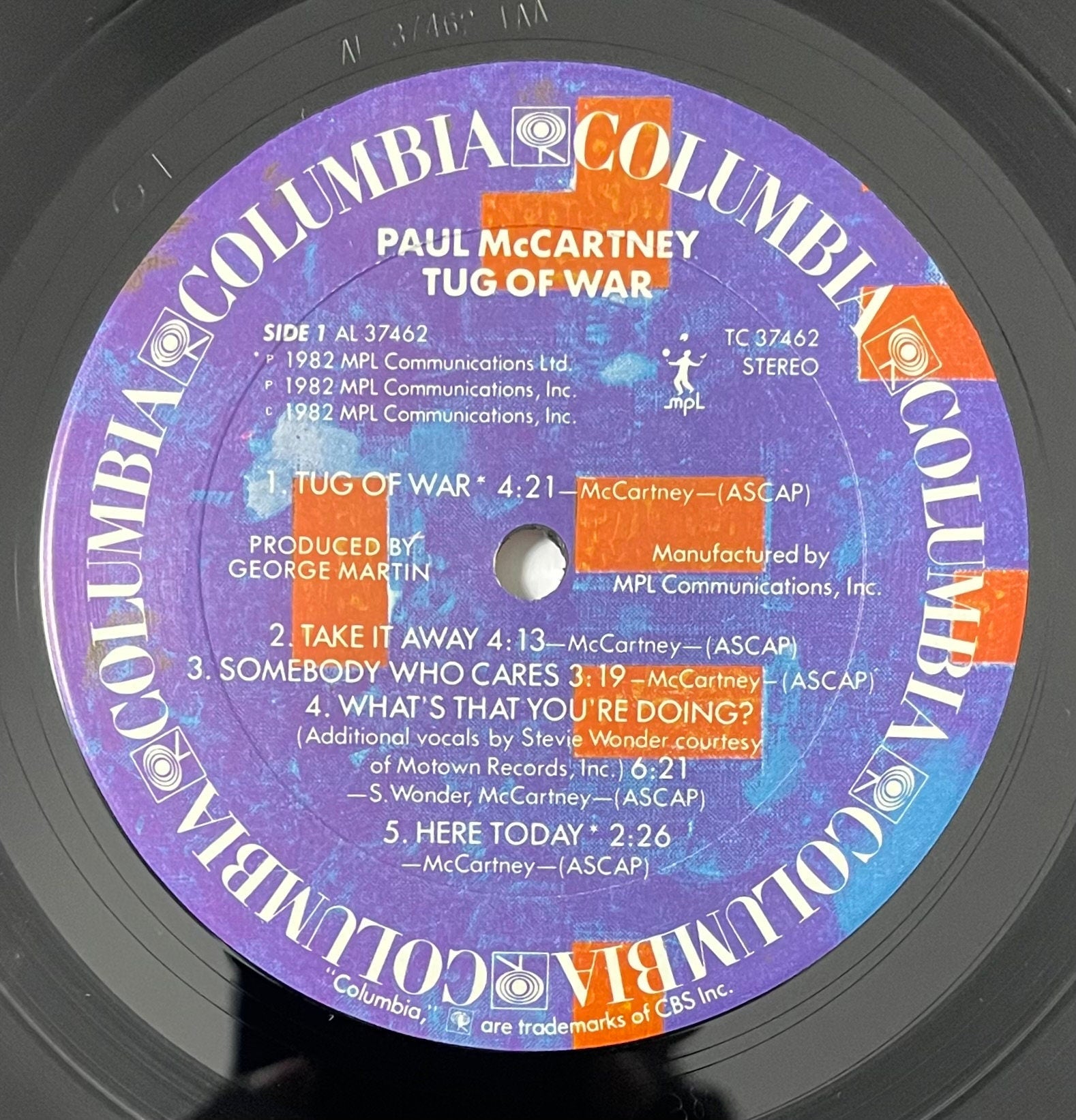 Vintage Vinyl - Paul McCartney - Tug Of War - Rock/Pop/Soul - EMI Records - 1982 - VG+
