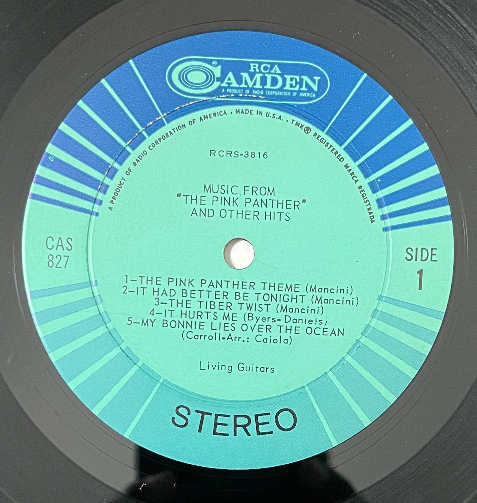Vintage Vinyl - Living Guitars - Music from The Pink Panther - Pop/Easy Listening/ Stage & Screen - CAS 827 - RCA Records - 1964 - VG+