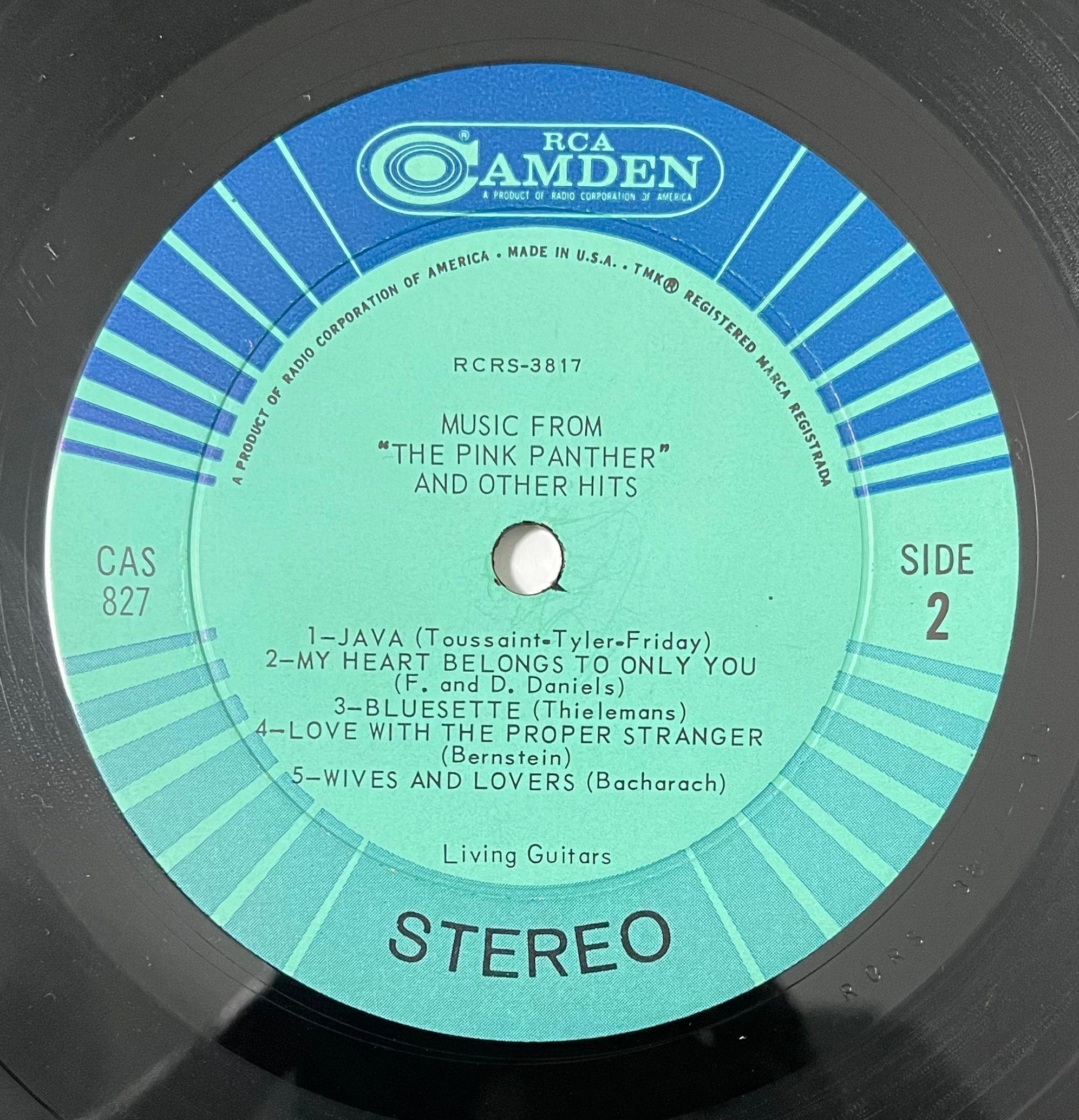 Vintage Vinyl - Living Guitars - Music from The Pink Panther - Pop/Easy Listening/ Stage & Screen - CAS 827 - RCA Records - 1964 - VG+