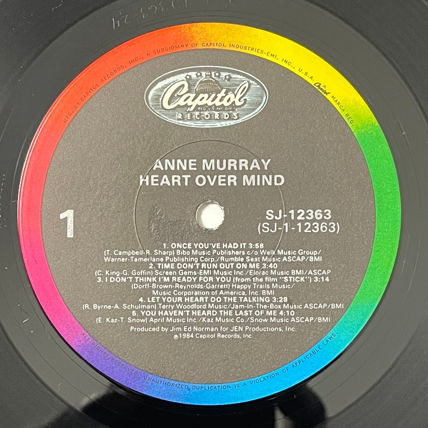 Vintage Vinyl - Anne Murray - Heart Over Mind – Pop/Rock/Folk - Capitol Records - 1979 - VG+