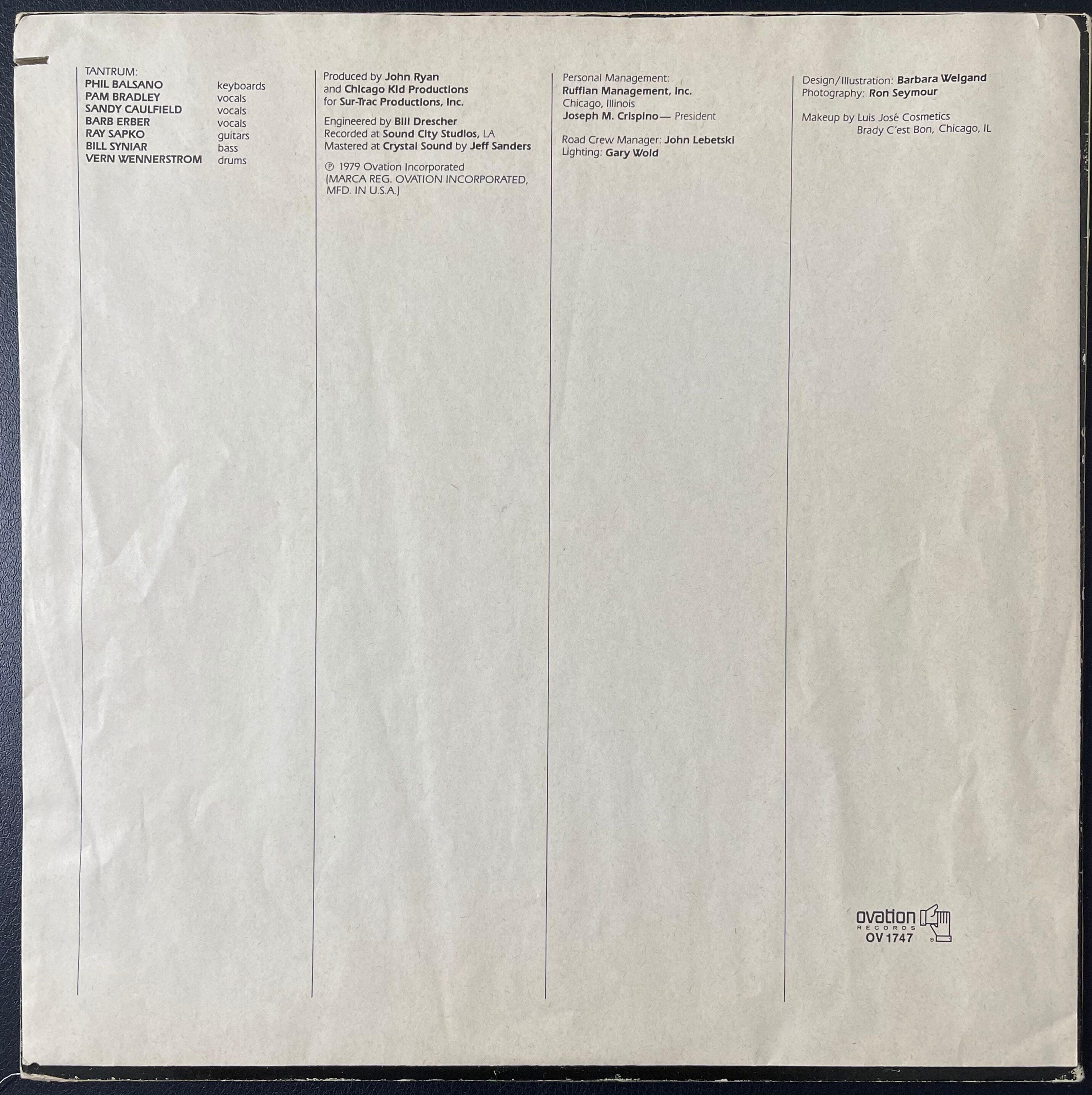 Vintage Vinyl - Tantrum - Rather Be Rockin' - Rock/Classic - Ovation Records - 1979 - VG+