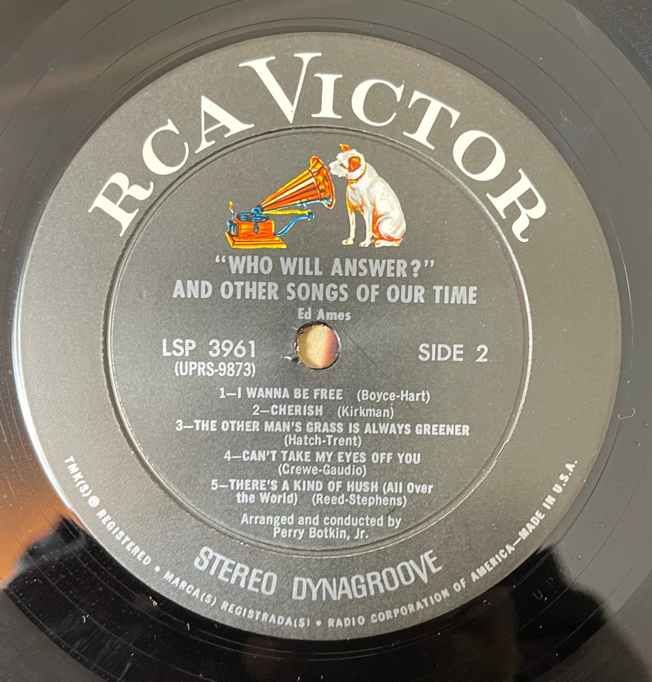 Vintage Vinyl - Ed Ames - Who Will Answer? (And Other Songs Of Our Time)  - Pop/Vocal - LSP 3961 - RCA Victor - 1968 - VG+ Vinyl Album