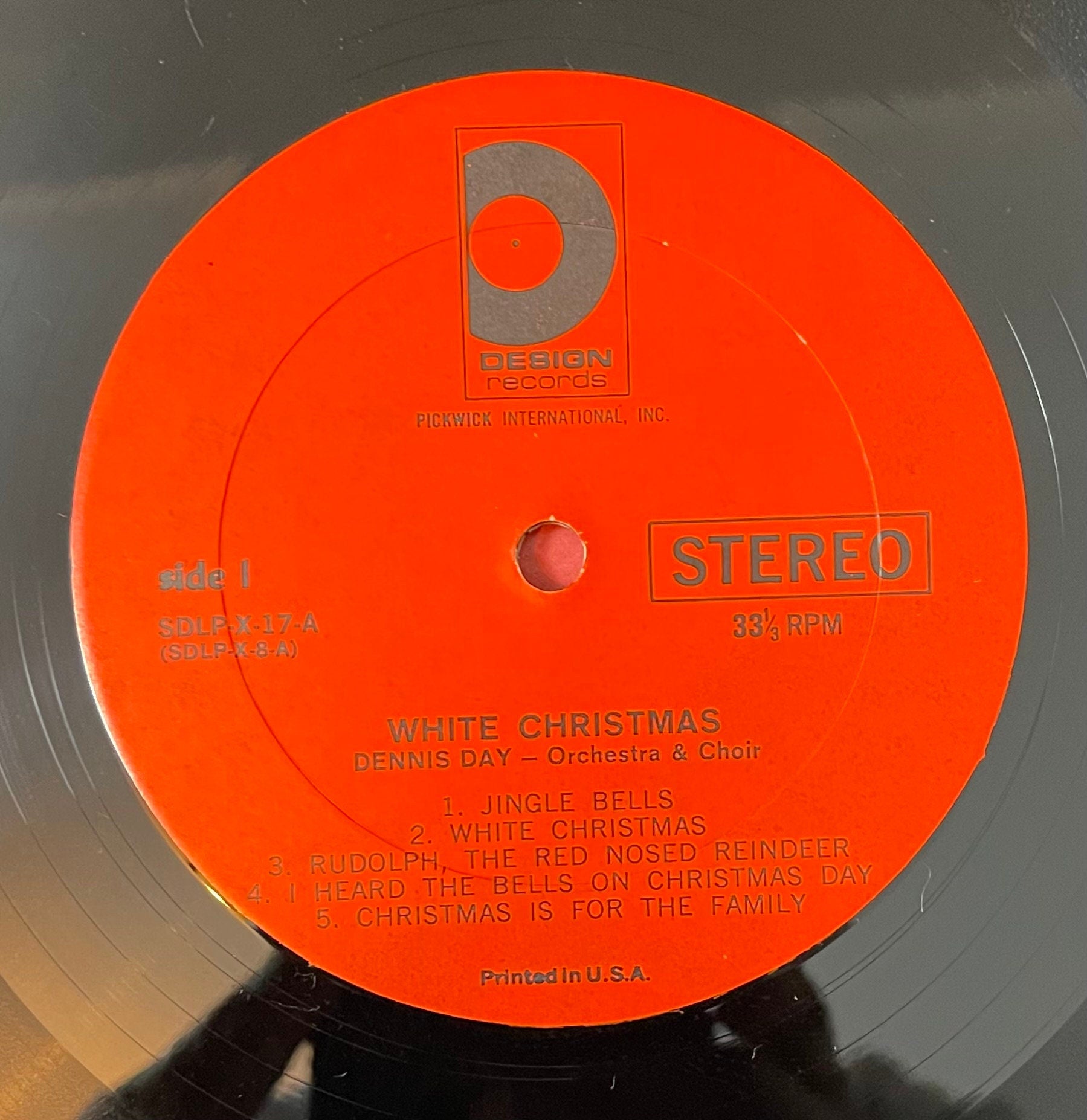 Vintage Vinyl - Dennis Day Orchestra and Choir - White Christmas - Christmas/Pop - Holiday - Design Records - 1968 - VG+/ Vinyl Album