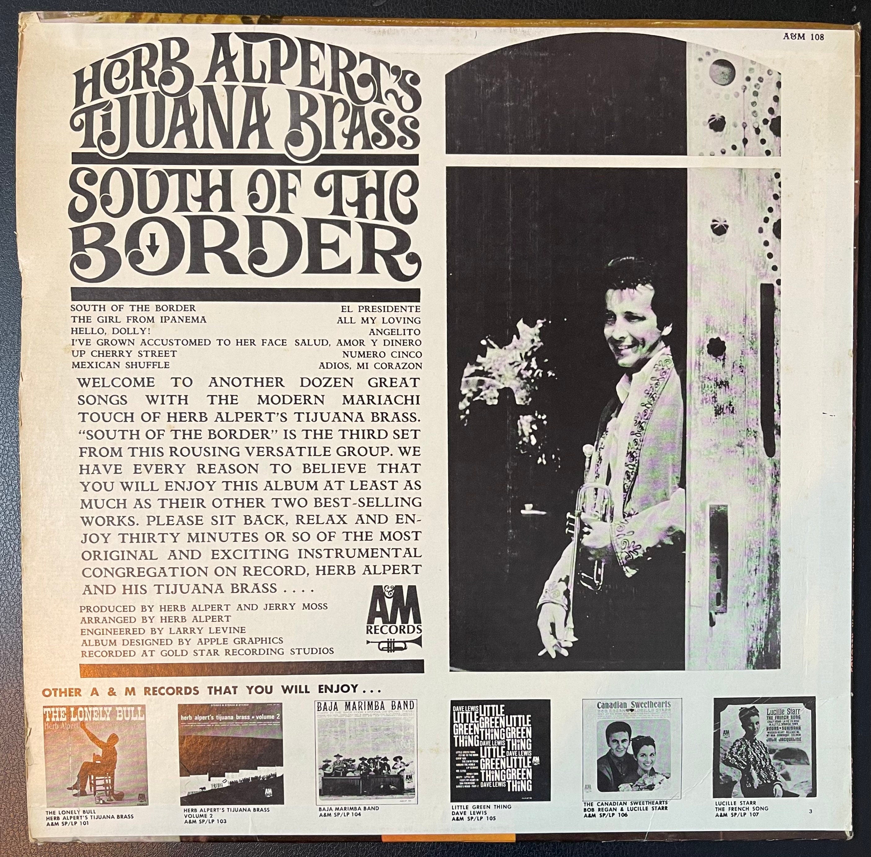 Vintage Vinyl - Herb Alpert's Tijuana Brass - South Of The Border - 1965 – Latin Jazz – Easy Listening - A&M Records - SP 108 - VG+