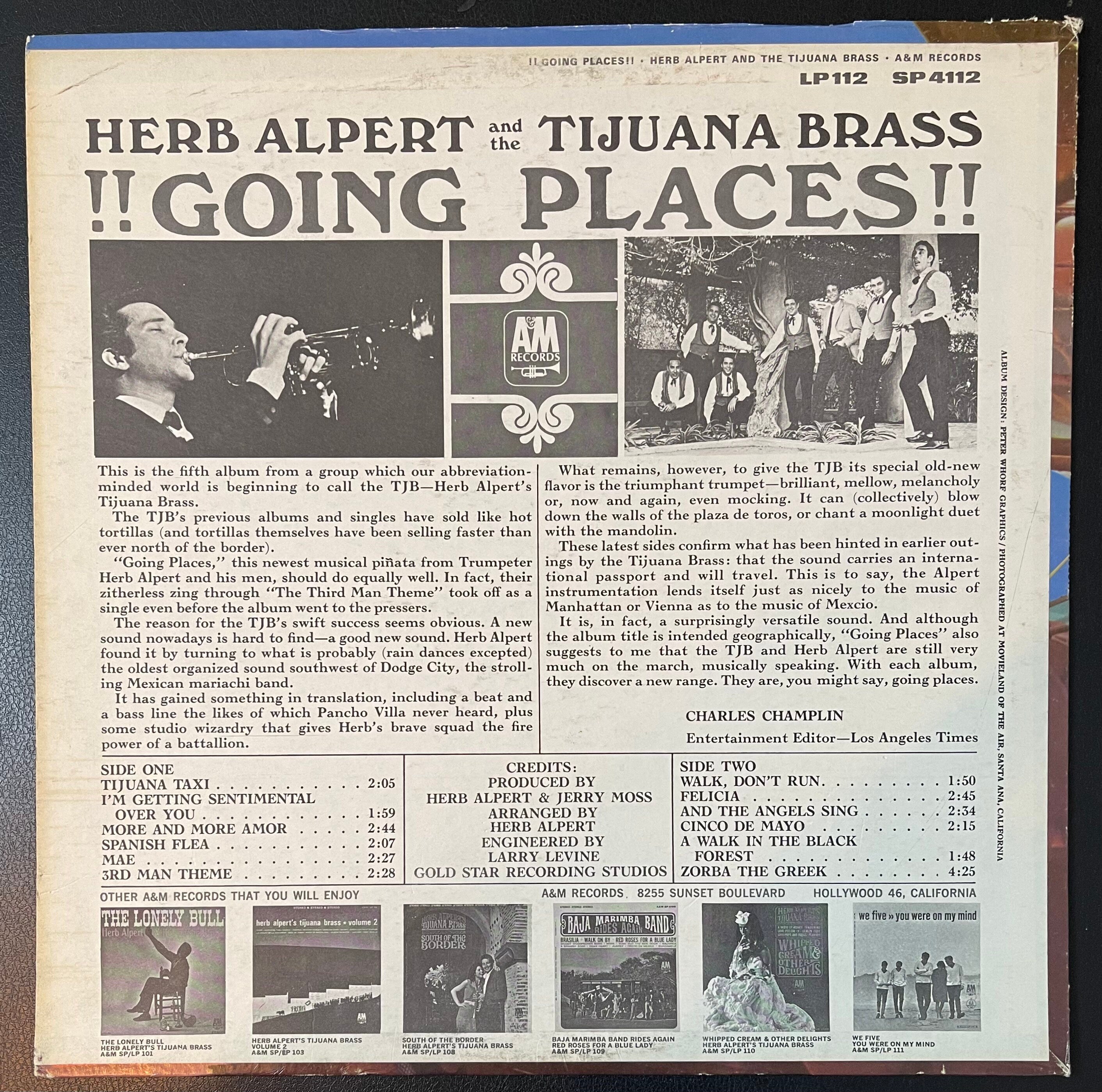 Vintage Vinyl - Herb Alpert's Tijuana Brass - Going Places - 1965 – Latin Jazz – Easy Listening - A&M Records - SP 4112 - VG+