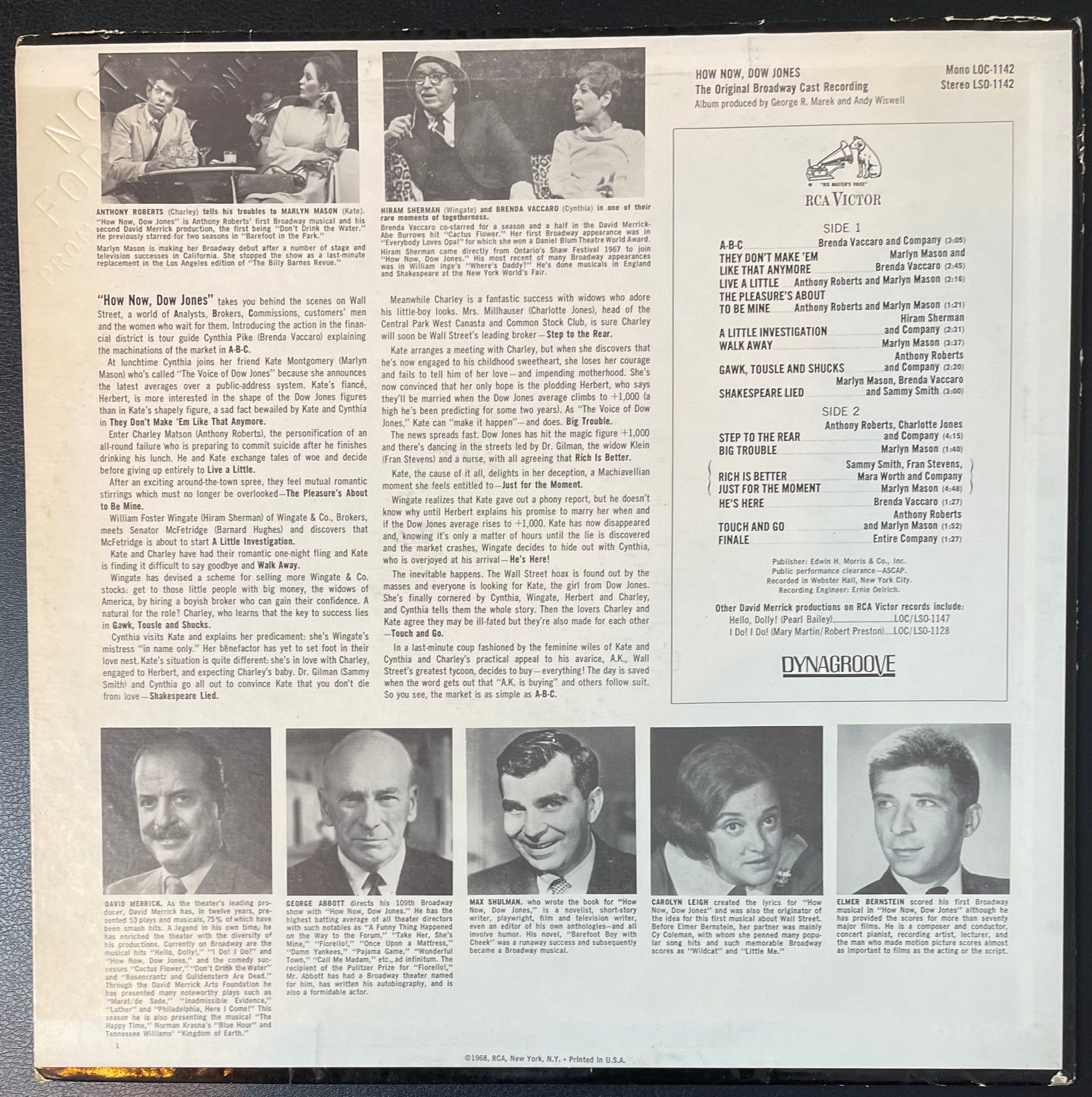 Vintage Vinyl Album - How Now, Dow Jones (Original Broadway Cast Recording) – RCA Victor - LSO 1142- Stage & Screen - Musical – 1968 - VG+