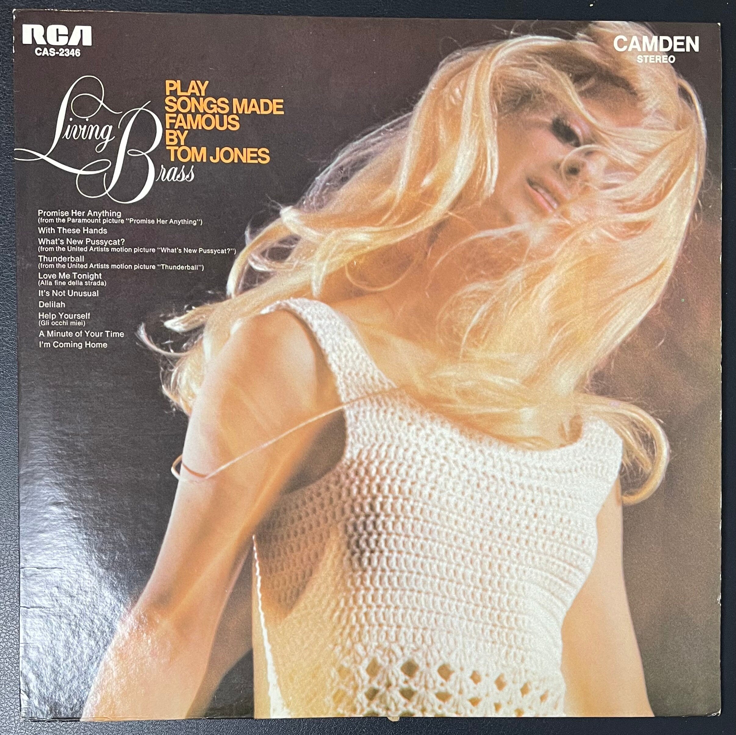 Vintage Vinyl - Living Brass - Play Songs Made Famous by Tom Jones - Jazz - Easy Listening - 1969 - RCA Camden Records - VG+ Vinyl Album