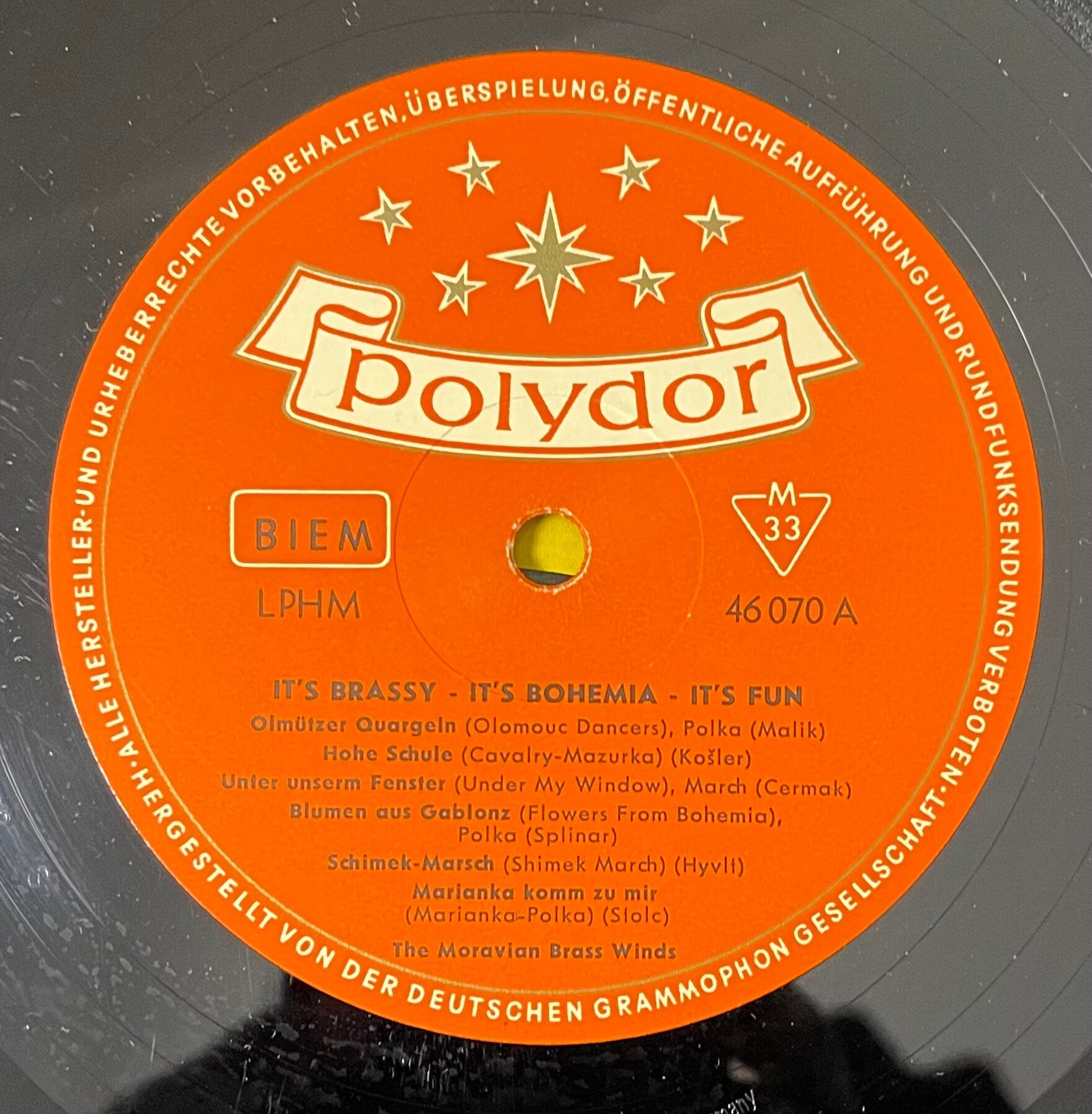 Vintage Vinyl - The Moravian Brass Winds - It's Brassy - It's Bohemia - It's Fun - Jazz/Polka - 1958 - Polydor Records - VG+ / Vinyl Album