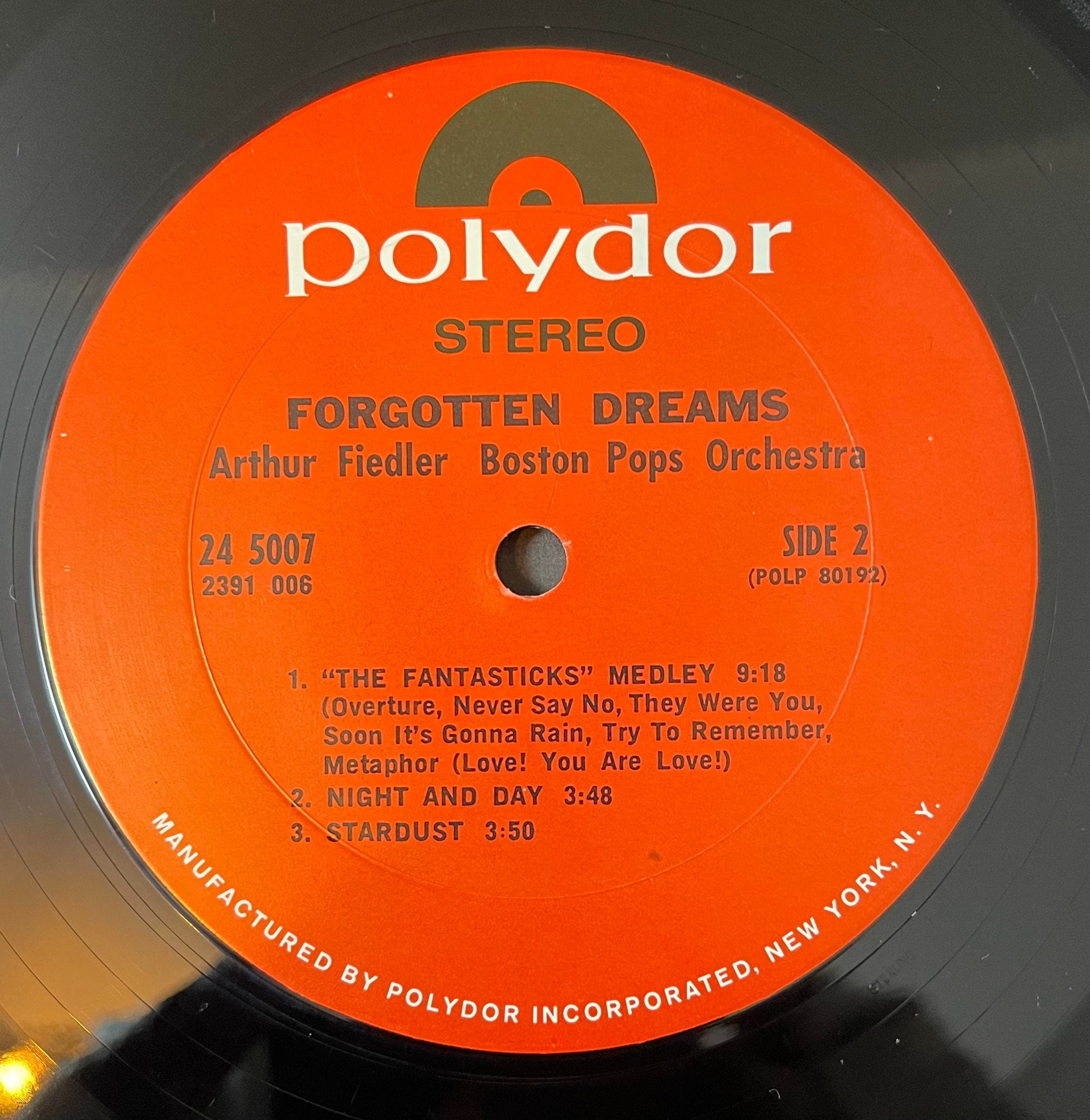 Vintage Vinyl - Arthur Fiedler Boston Pops Orchestra - Forgotten Dreams - Jazz/Easy Listening - Polydor Records - 1960s - VG+/ Vinyl Album