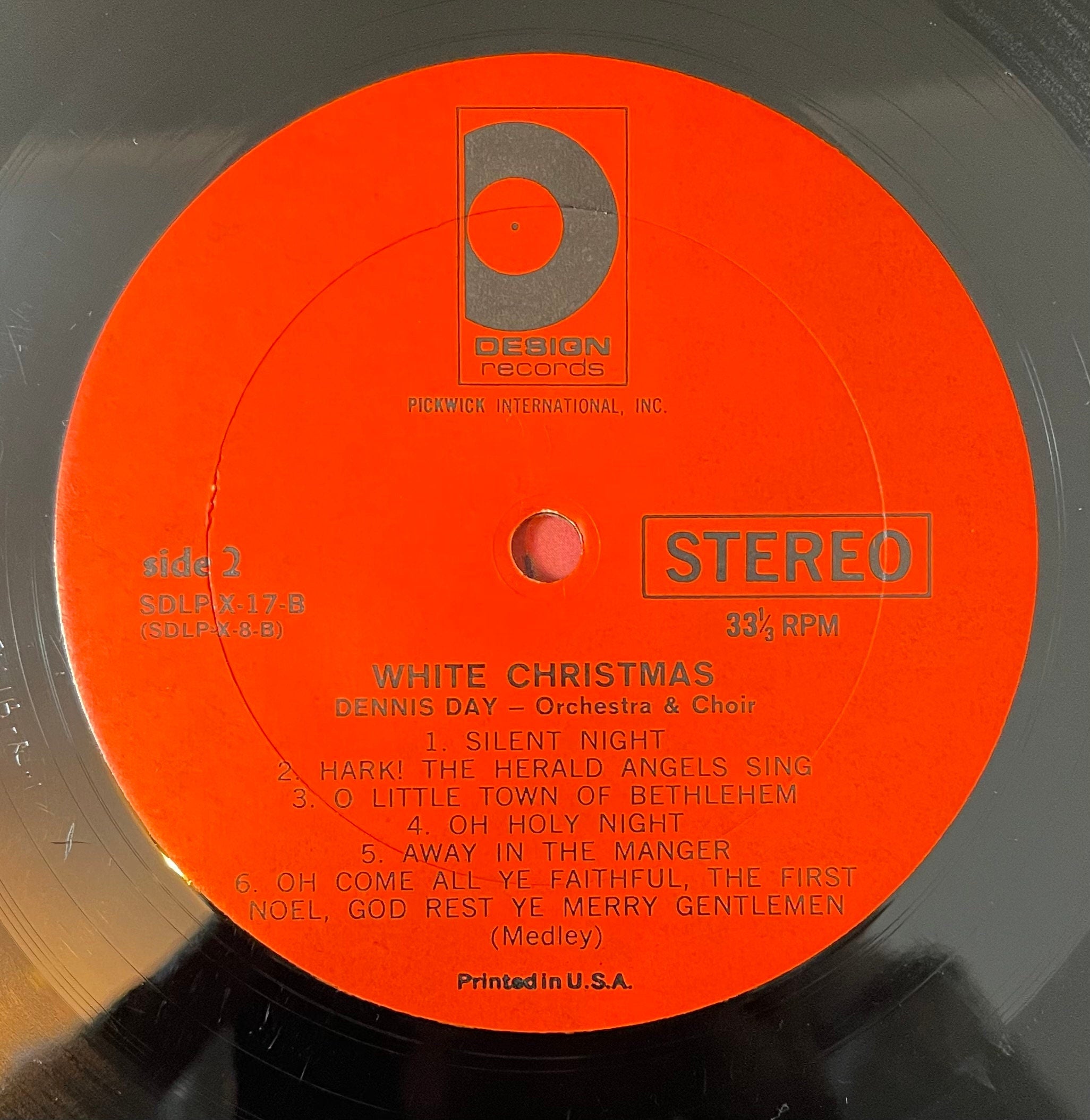 Vintage Vinyl - Dennis Day Orchestra and Choir - White Christmas - Christmas/Pop - Holiday - Design Records - 1968 - VG+/ Vinyl Album