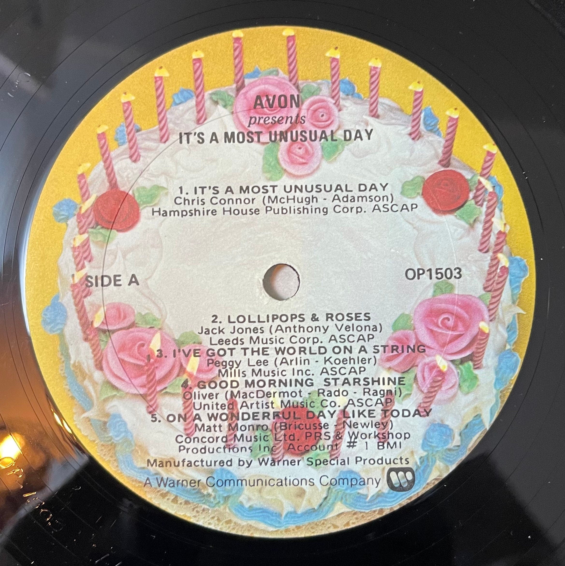 Vintage Vinyl - Various Artists - Avon - A Most Unusual Day - 1979 – Pop/Vocal - Warner Bros Records - OP 1503 - VG+