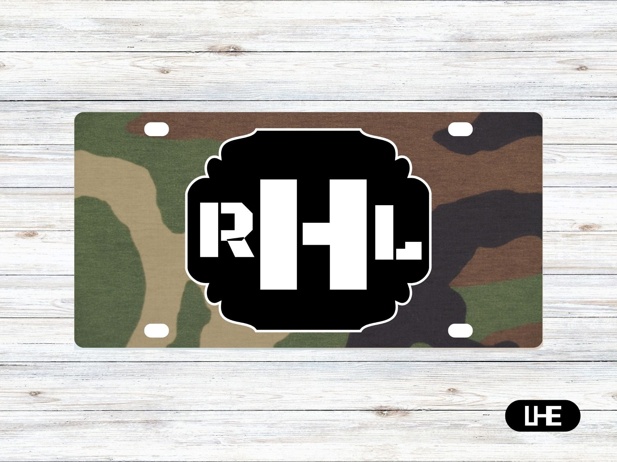 Camouflage Car Tag - Military Car Tag - License Plate - Personalized Car Tag - Monogram Front Plate - Personalized License - Aluminum Tag