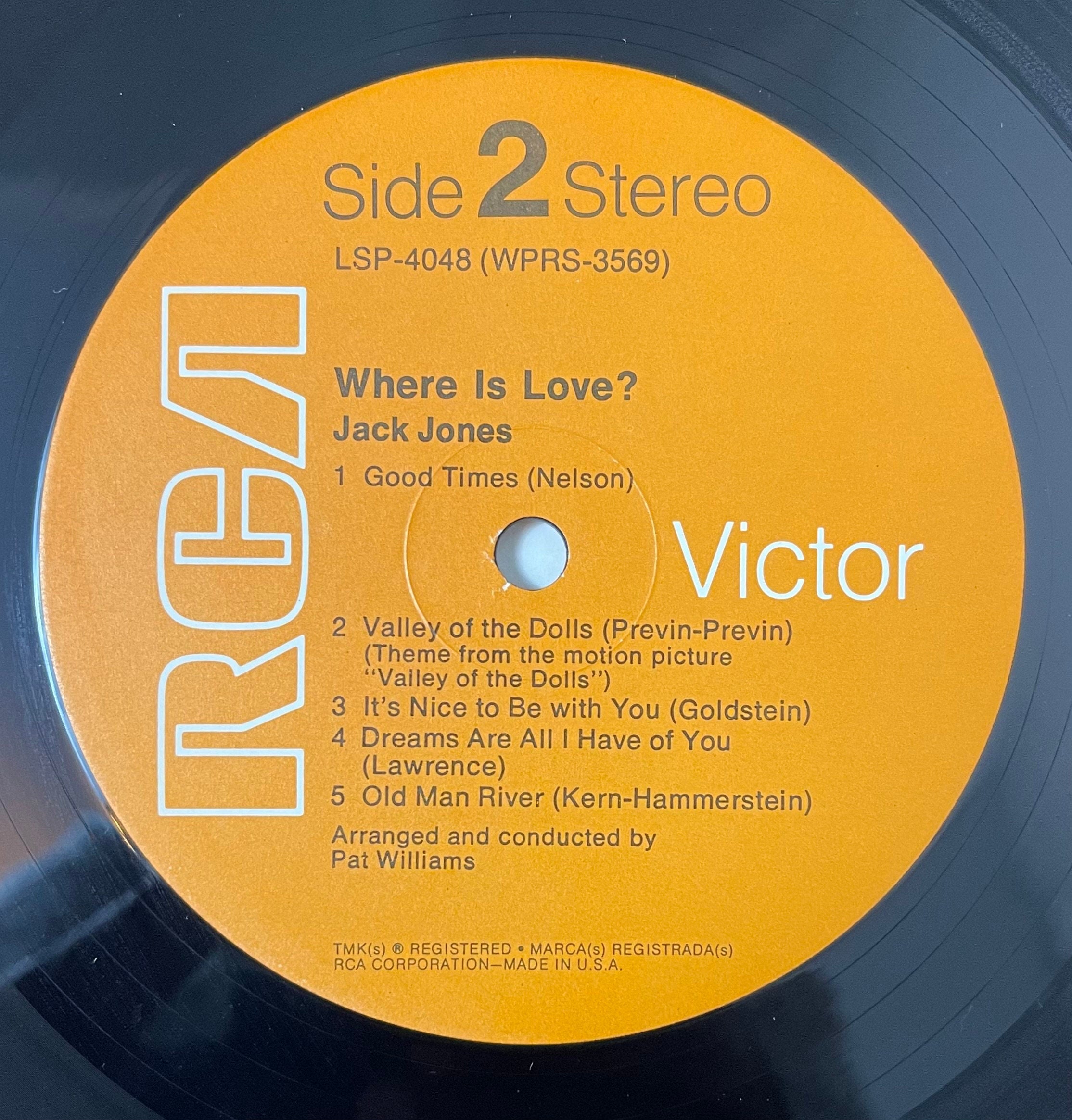 Vintage Vinyl - Jack Jones - Where Is Love? - Pop/Rock - RCA Victor Records - 1968 - VG+