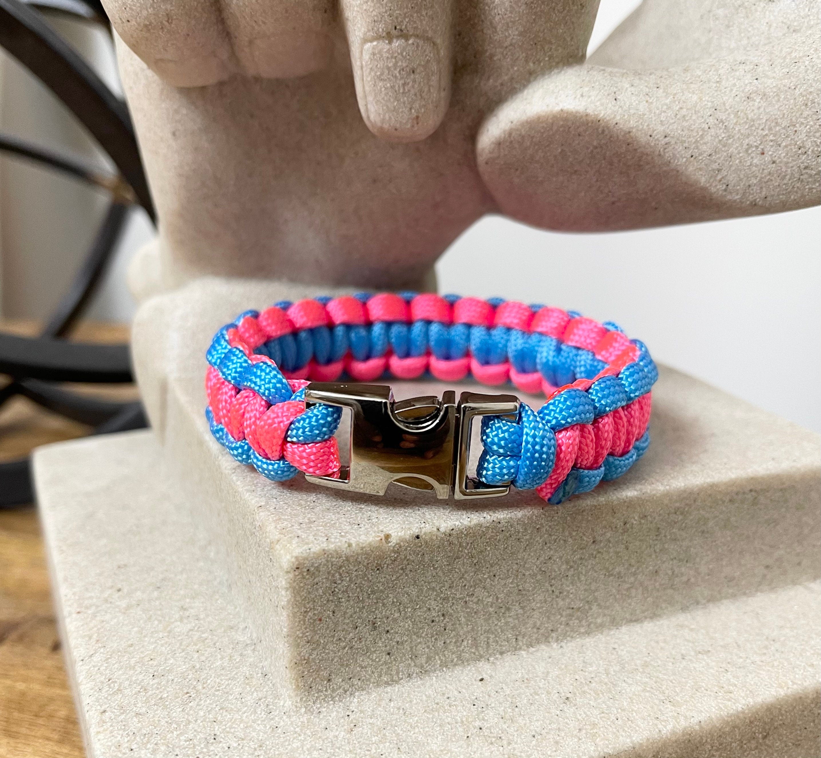 Paracord Bracelet, Paracord Key Chain, King Cobra, Cobra, Cotton Candy, Pink, Ocean Blue, 550 Paracord Jewelry, Unisex Gift, Custom