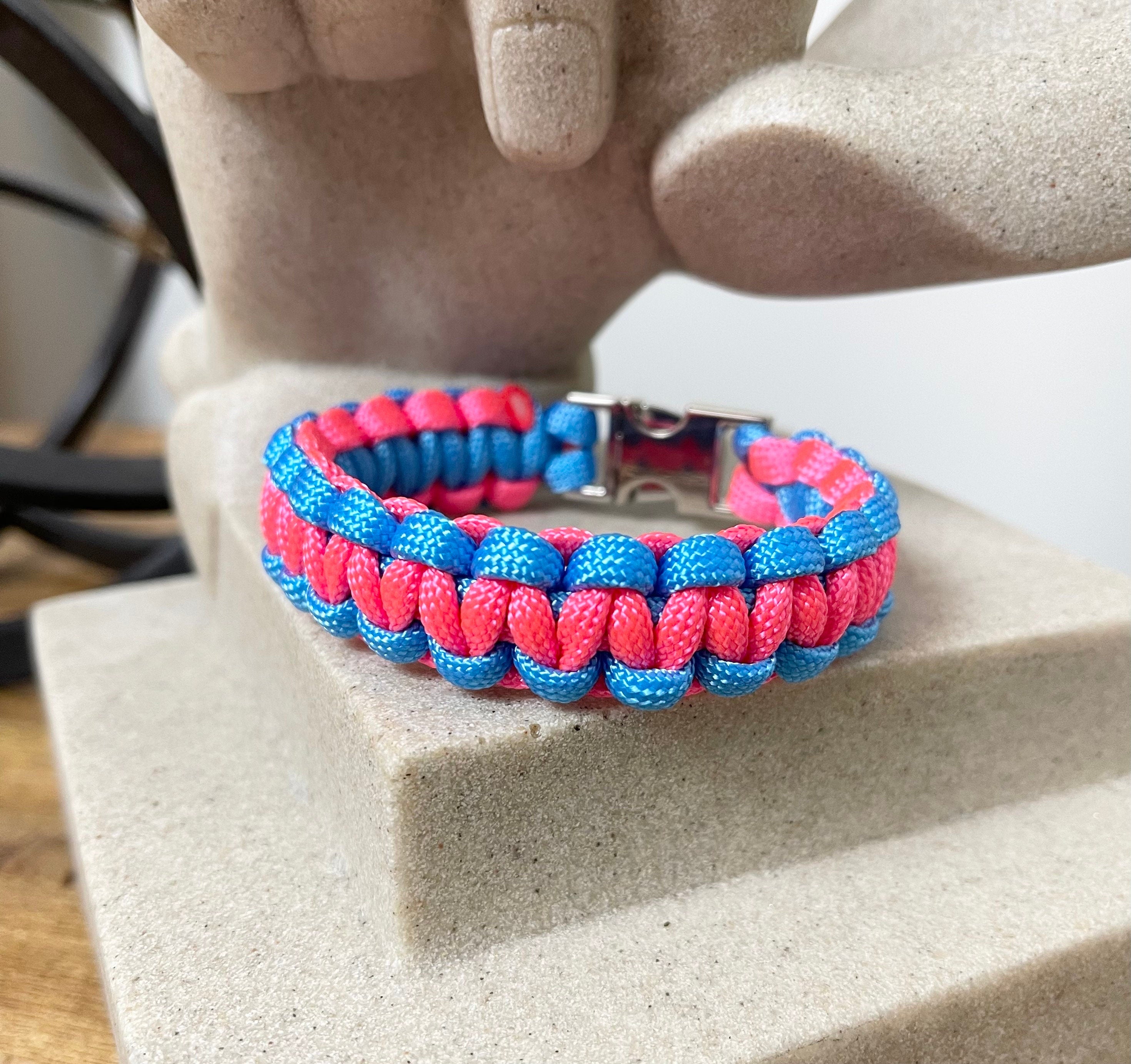 Paracord Bracelet, Paracord Key Chain, King Cobra, Cobra, Cotton Candy, Pink, Ocean Blue, 550 Paracord Jewelry, Unisex Gift, Custom