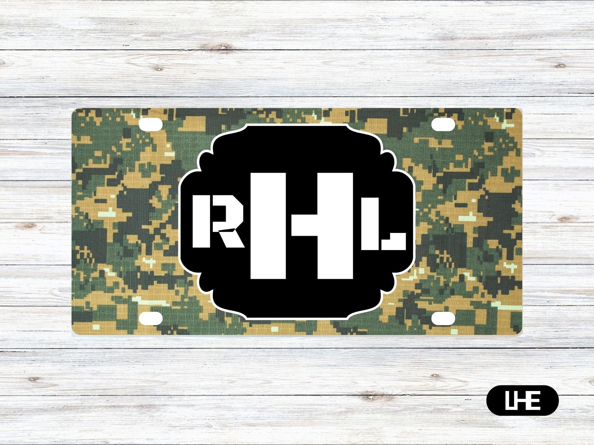 Camouflage Car Tag - Military Car Tag - License Plate - Personalized Car Tag - Monogram Front Plate - Personalized License - Aluminum Tag