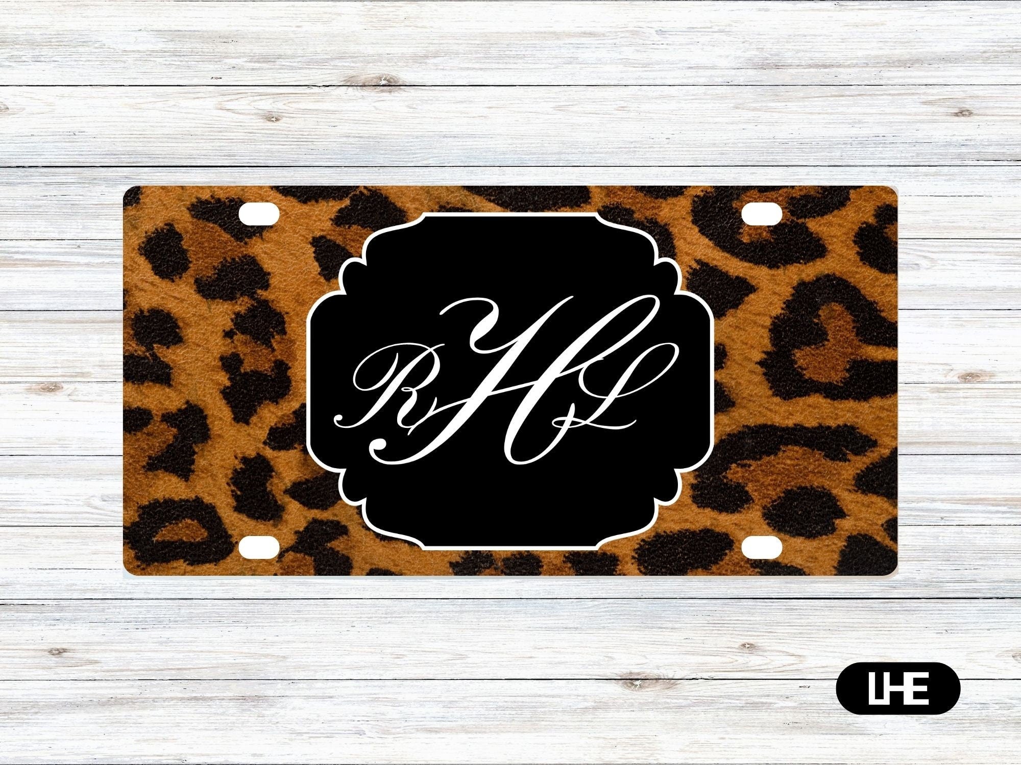Leopard Print Car Tag – Girl Car Tag - License Plate - Personalized Car Tag - Monogram Front Plate - Personalized License - Aluminum Tag –PS