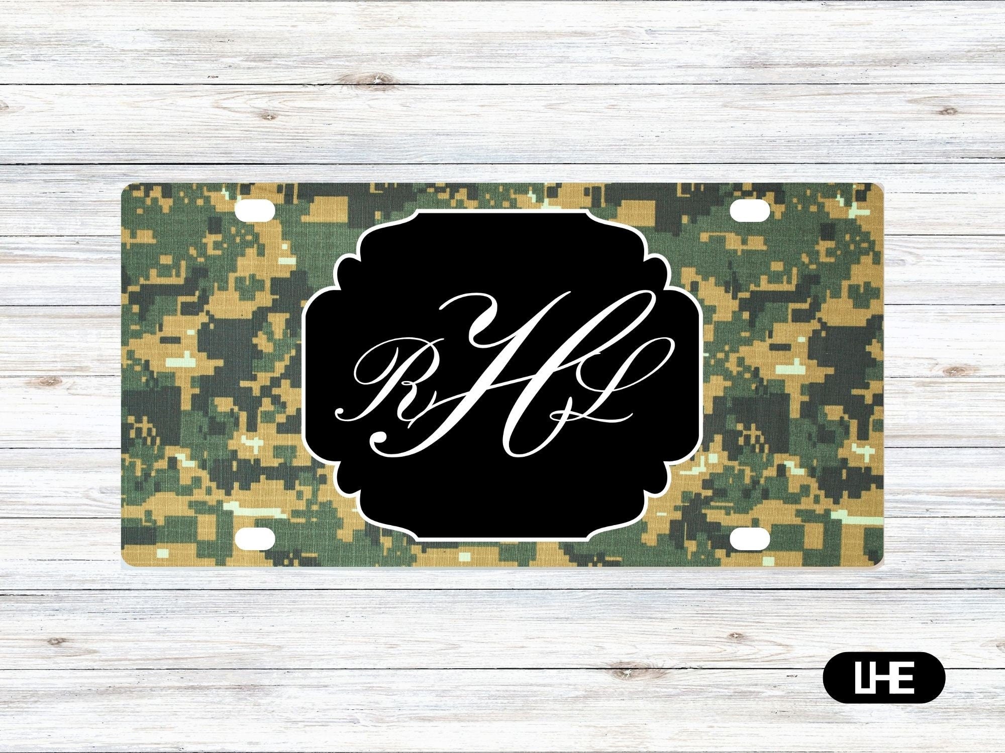 Digi Camouflage Car Tag - Military License Plate - Personalized Car Tag - Monogram Front Plate - Personalized License - Aluminum Tag – PS