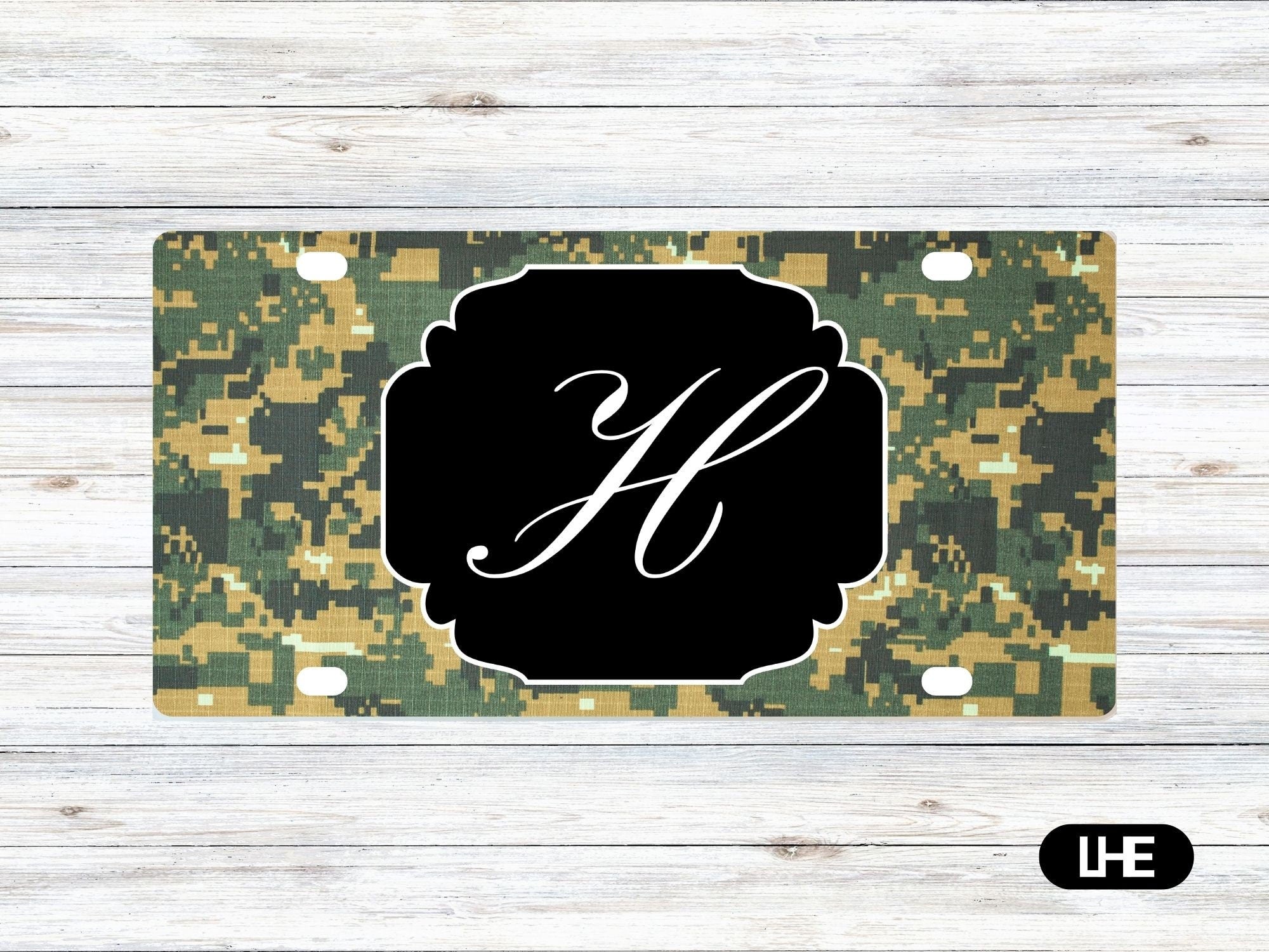 Digi Camouflage Car Tag - Military License Plate - Personalized Car Tag - Monogram Front Plate - Personalized License - Aluminum Tag – PS