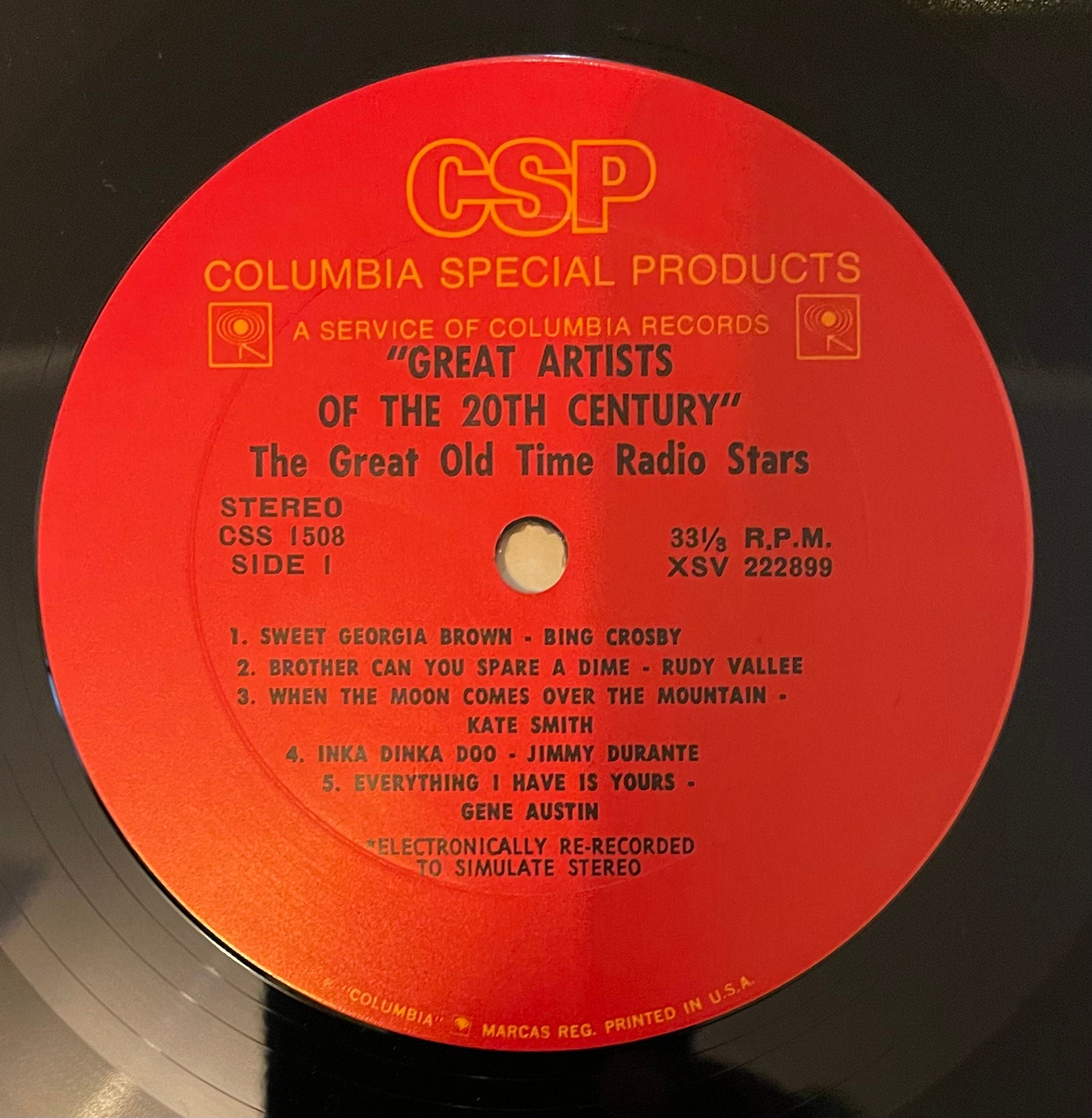 Vintage Vinyl - Various - The Great Old Time Radio Stars - 1960s/1970s – Jazz/Pop/ Easy Listening - Columbia Special Products - VG+