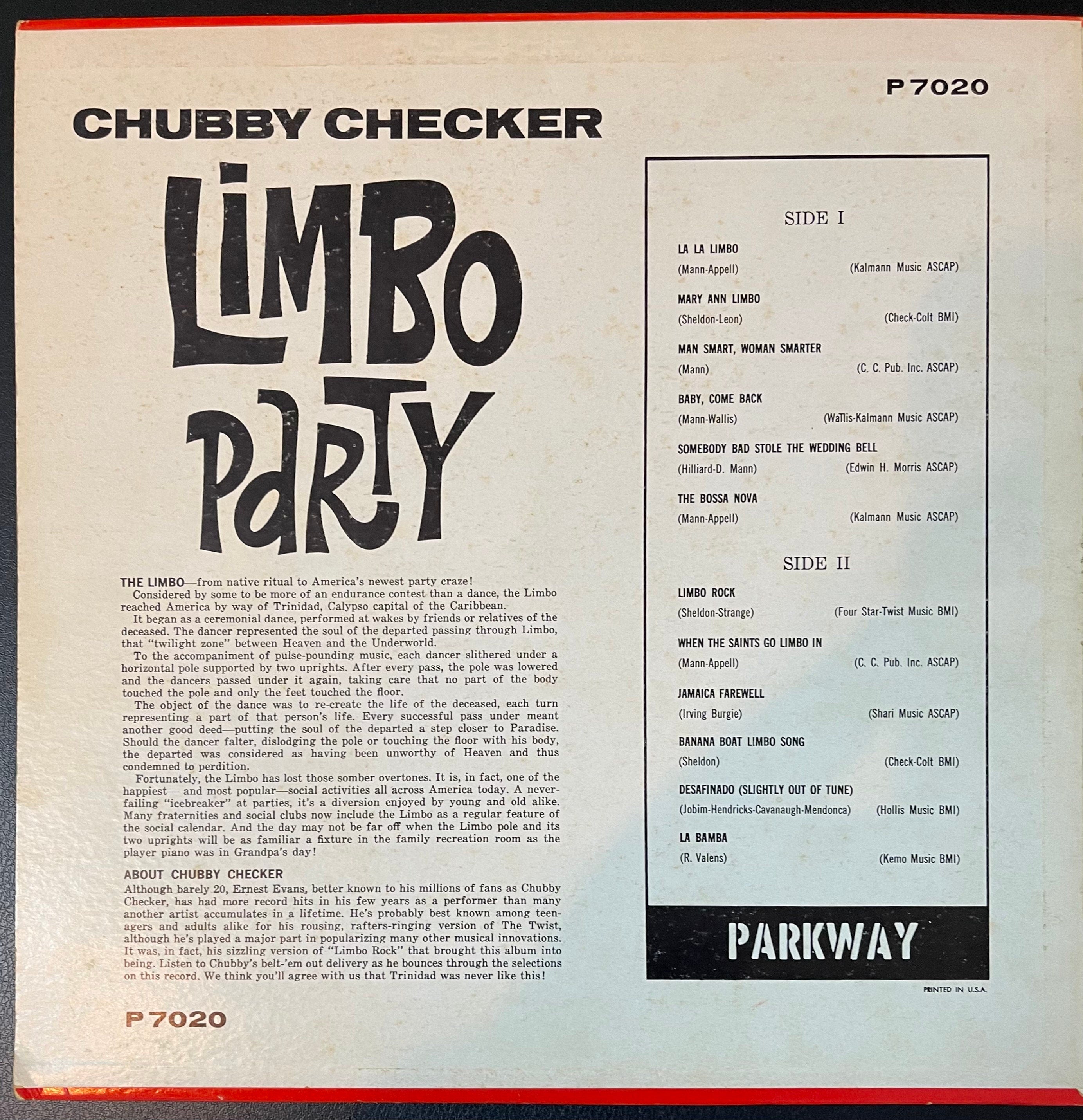 Vintage Vinyl - Chubby Checker - Limbo Party - P 7020 - 1950s/1960s – Limbo Music/Pop/ Easy Listening - Parkway Records - VG+