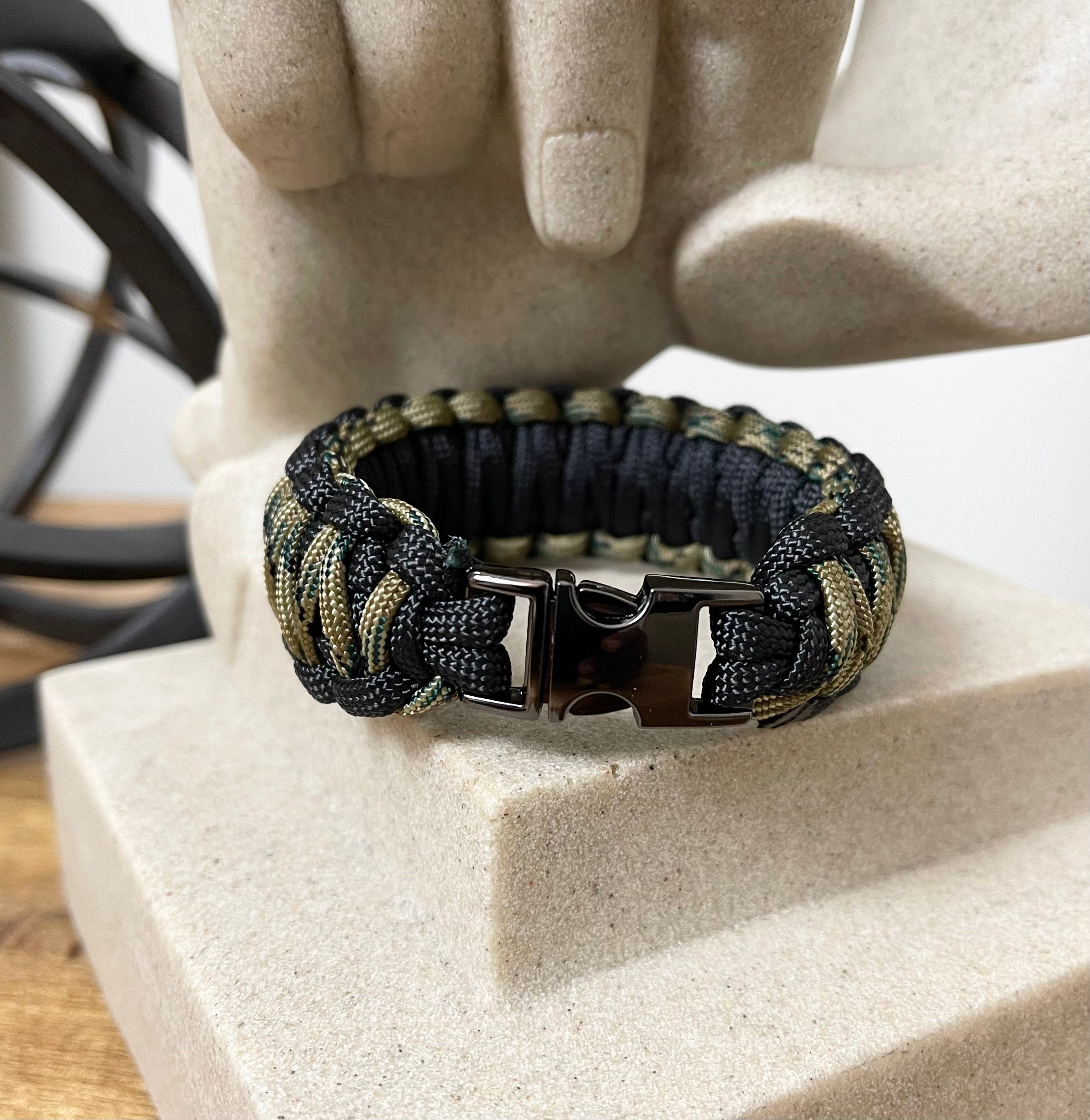 Paracord Bracelet, Paracord Key Chain, King Cobra, Cobra, Black and Camouflage, Military, 550 Paracord Jewelry, Unisex Gift, Custom