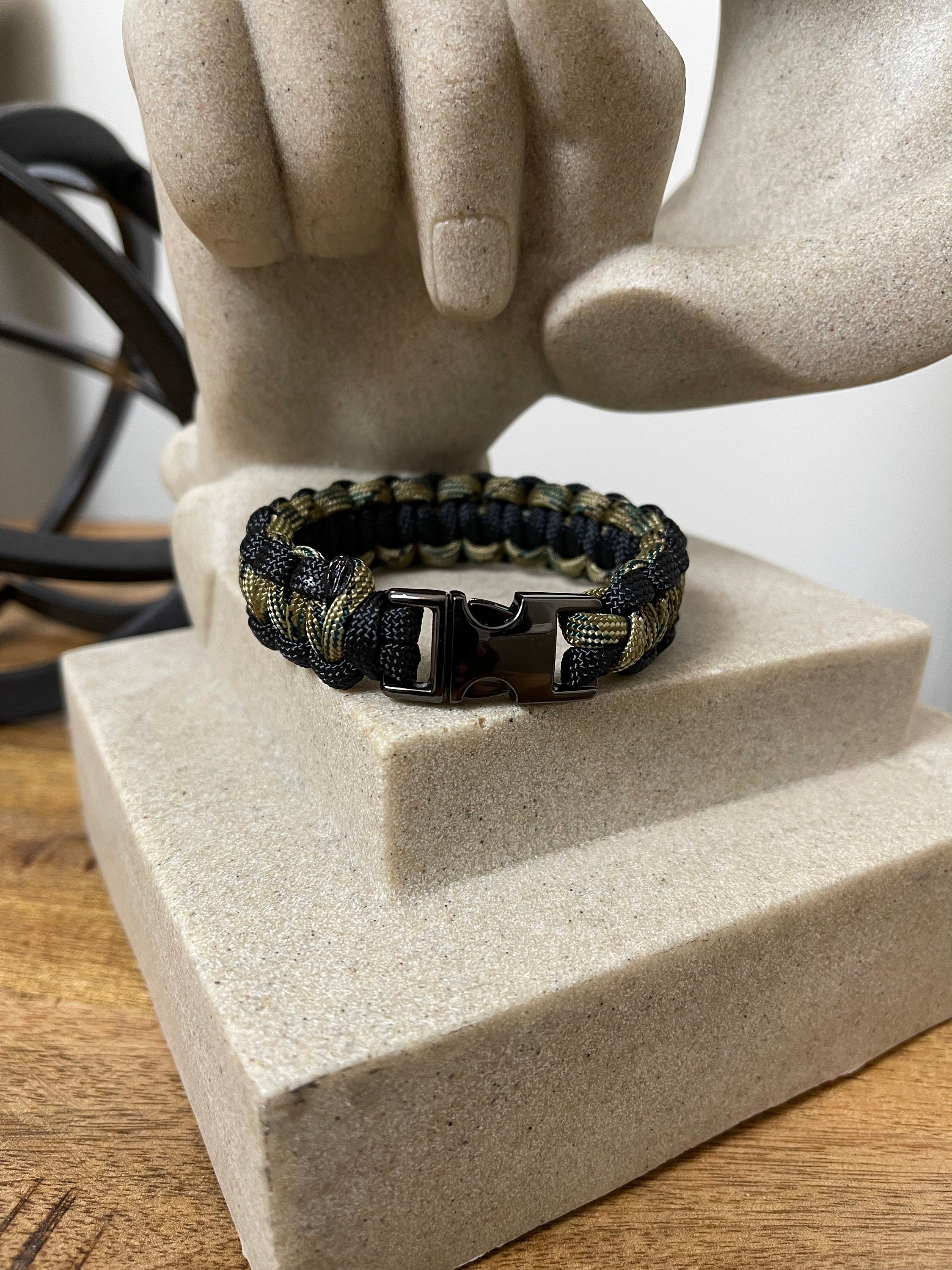 Paracord Bracelet, Paracord Key Chain, King Cobra, Cobra, Black and Camouflage, Military, 550 Paracord Jewelry, Unisex Gift, Custom