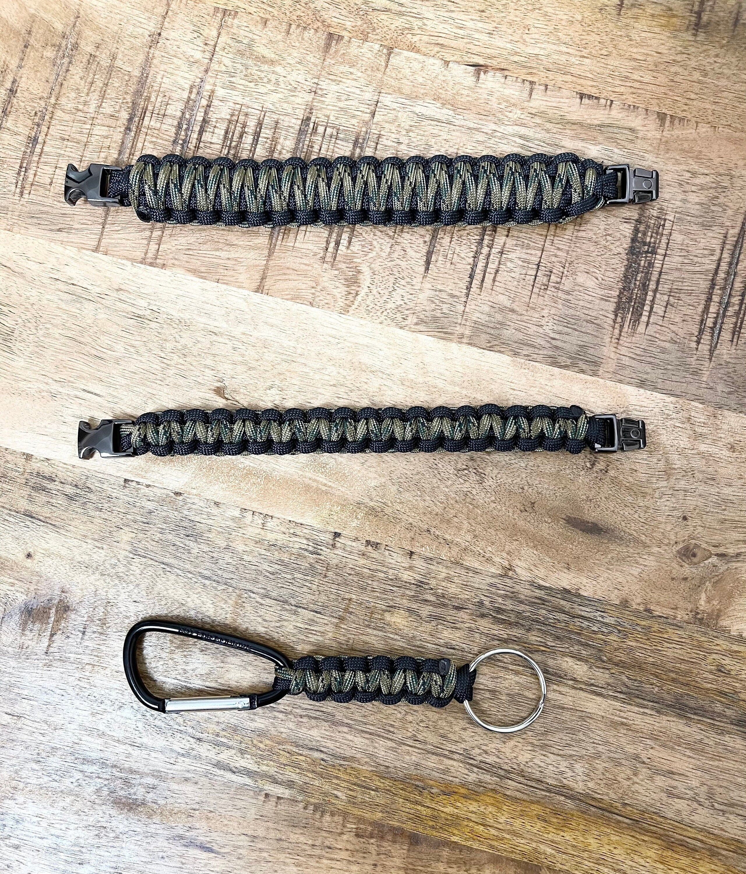 Paracord Bracelet, Paracord Key Chain, King Cobra, Cobra, Black and Camouflage, Military, 550 Paracord Jewelry, Unisex Gift, Custom