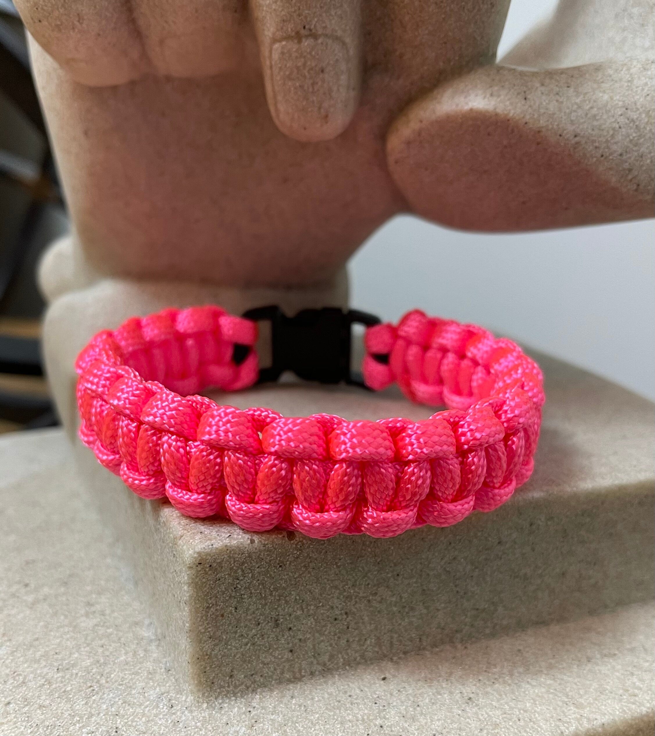 Cobra Style - Paracord Bracelet - Neon Pink Color - Made to Order – Plastic - Metal Buckle – Show Your Team Spirit
